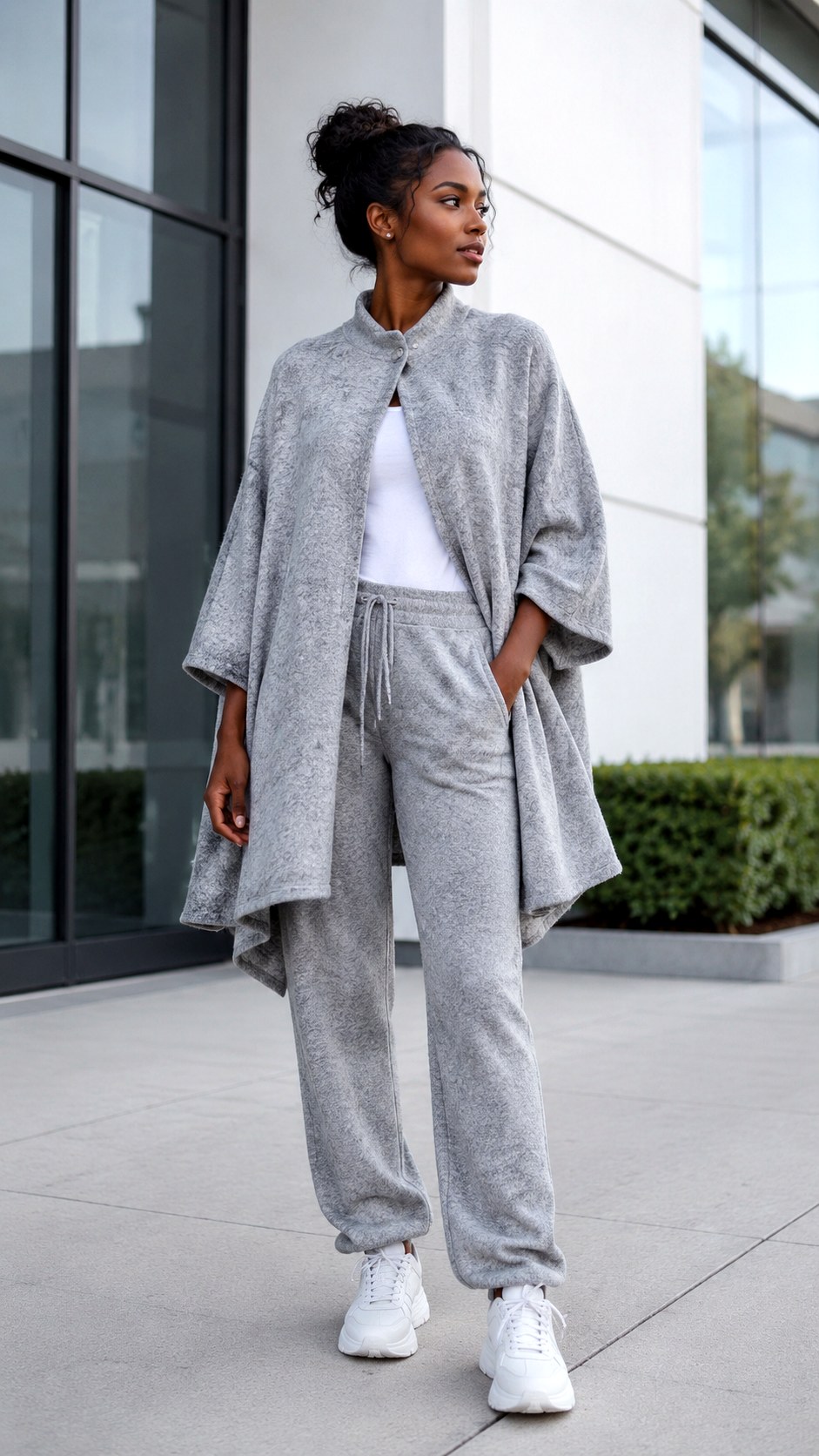 Monochromatic Grey Cape Outfit Ideas - 24 cape outfit ideas