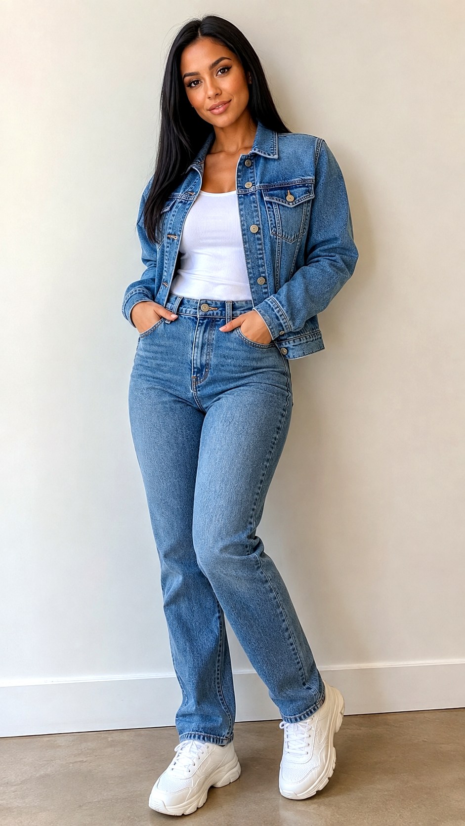 Monochrome Denim Senior Jeans Outfit - 24 senior homecoming jean outfit ideas