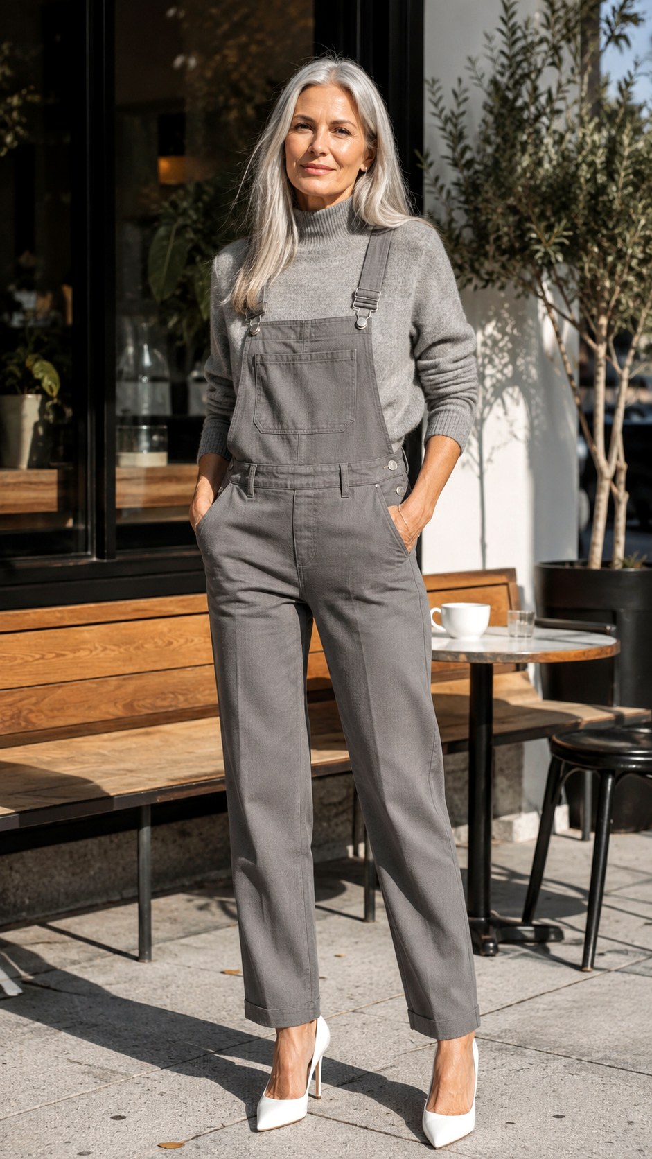 Monochrome Grey Homecoming Overall Outfit - 24 homecoming overall outfit ideas