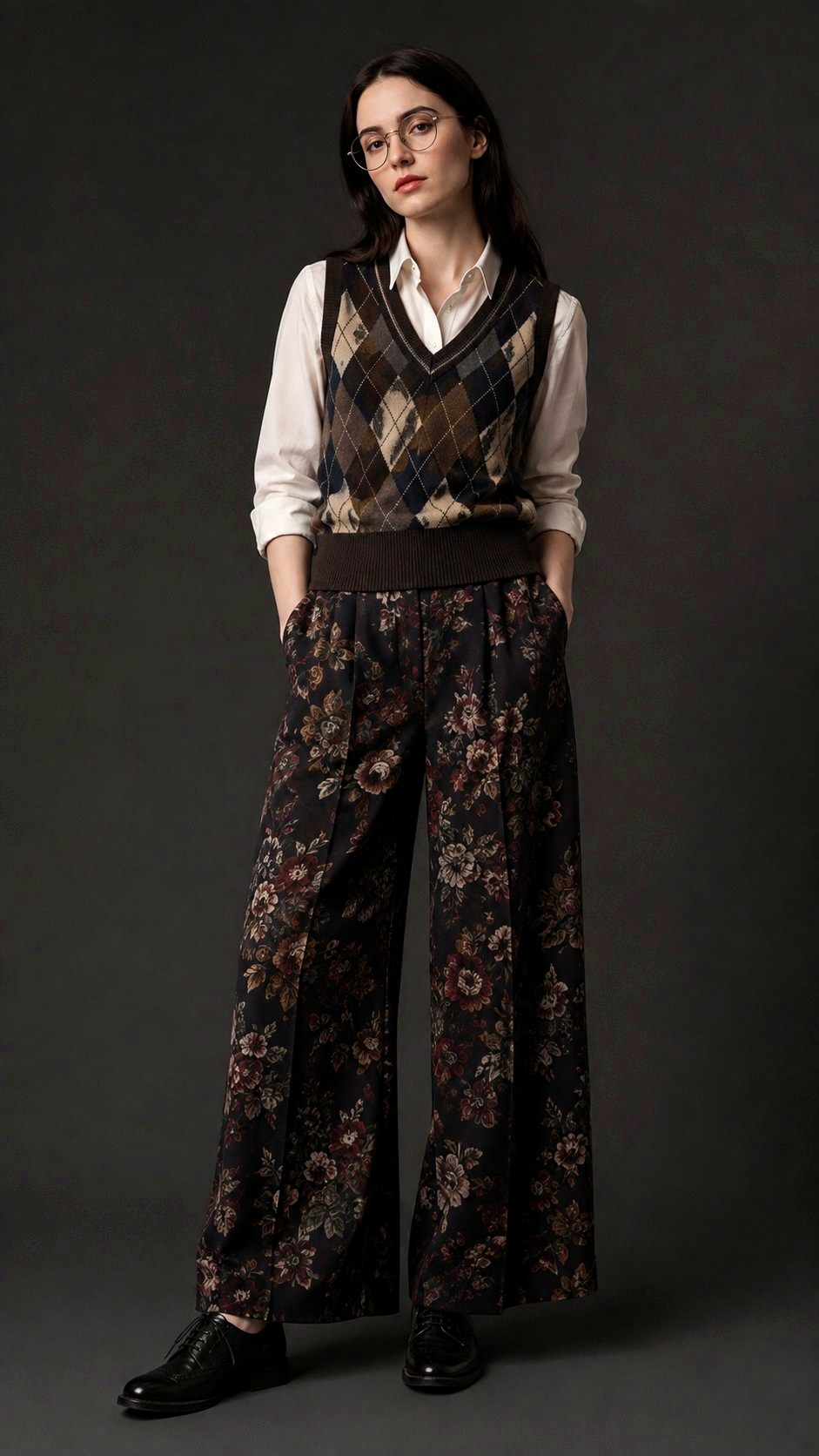 Moody Dark Academia Floral Palazzo Trousers - 20 floral palazzo ideas