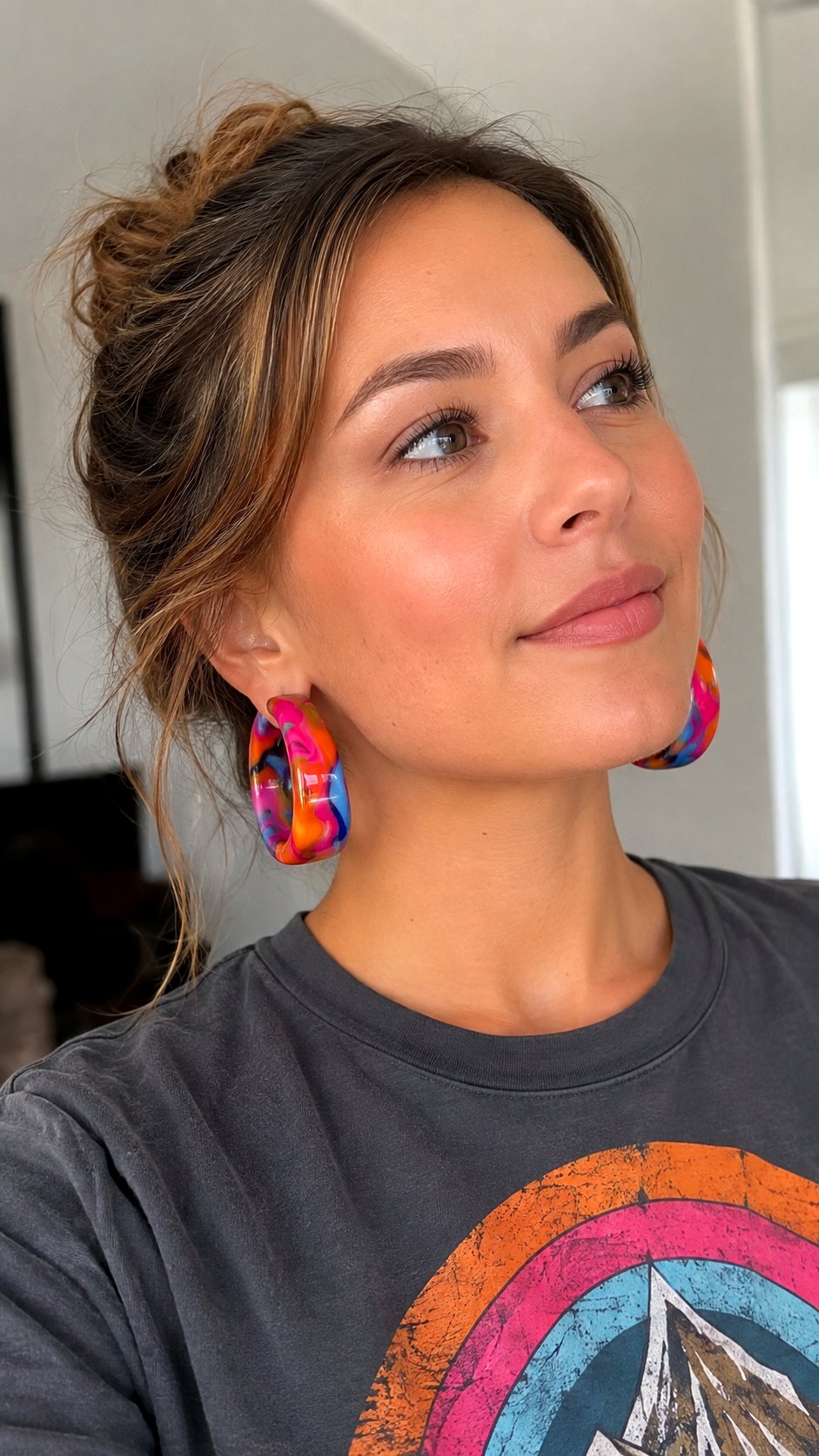 Multicolor Resin Chunky Hoops - 23 color jewelry ideas