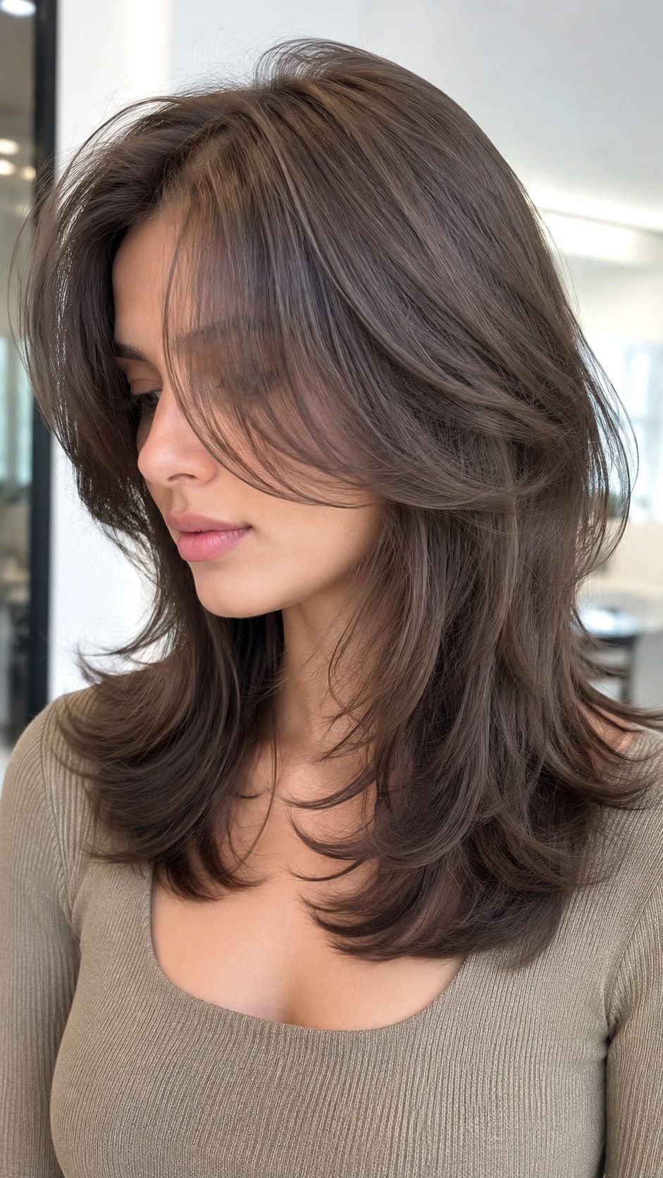 Mushroom Brown Wispy Butterfly Layers - 25 butterfly layers hair medium ideas