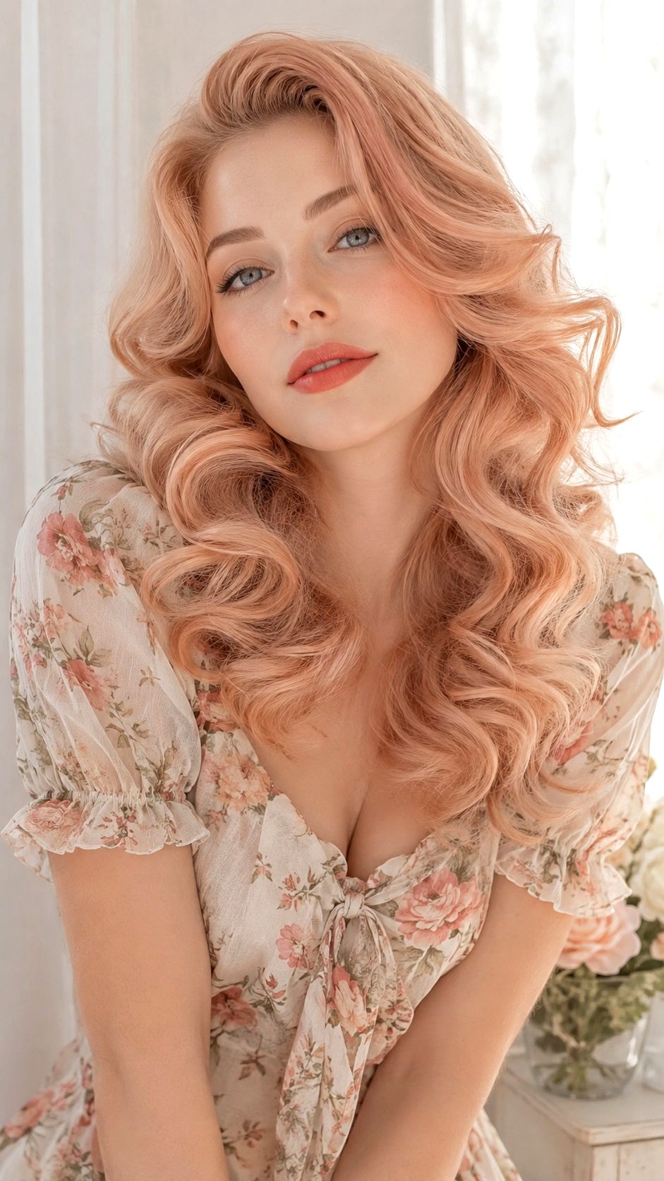Muted Pastel Strawberry Blonde Waves - 24 Strawberry Blonde Hair Ideas