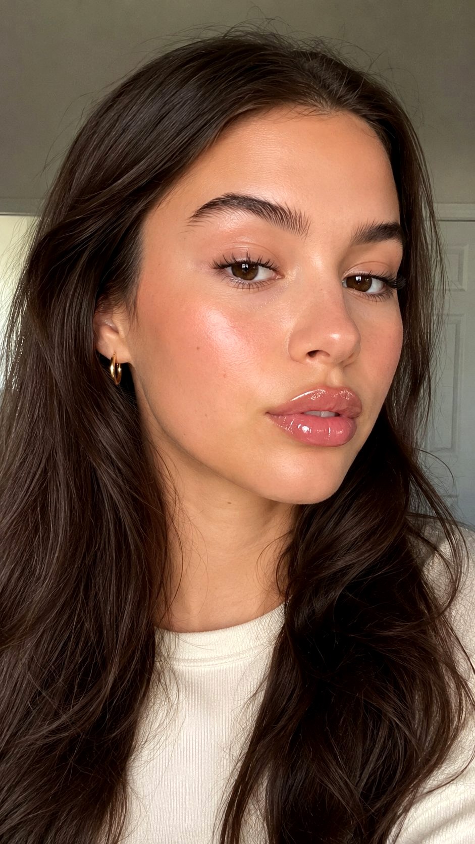 Natural Fluffy Brows and Lip Oil - 21 Summer Makeup Looks