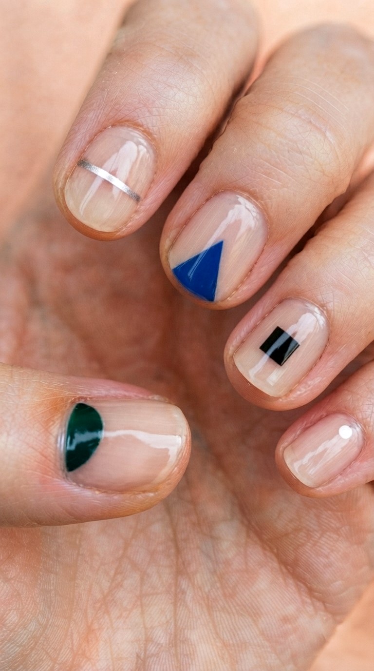 Negative Space Academic Nails - 20 cute school nail art ideas