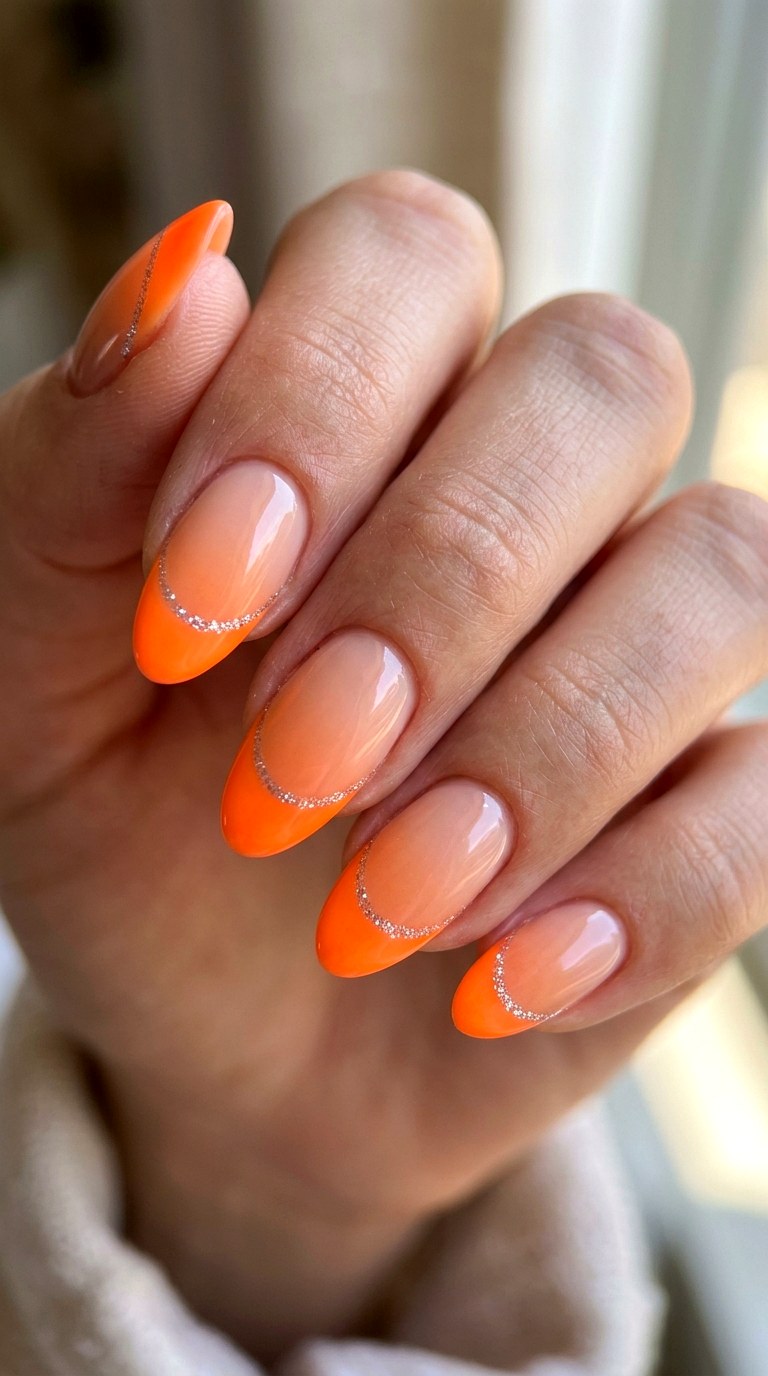 Neon French Tip Ombre Nails - 24 teen nail art ideas