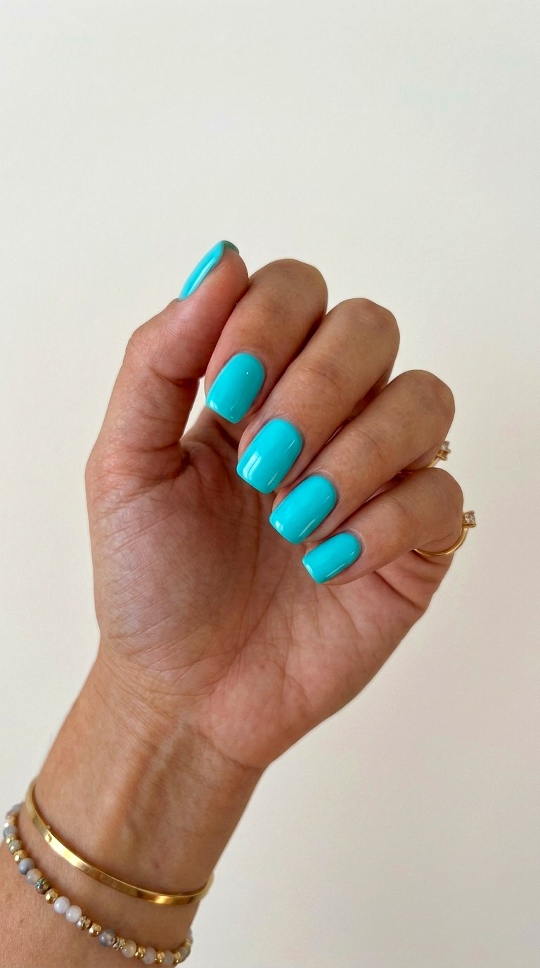 Neon Glow Teal Nail Art - 24 Teal Nail Art Ideas