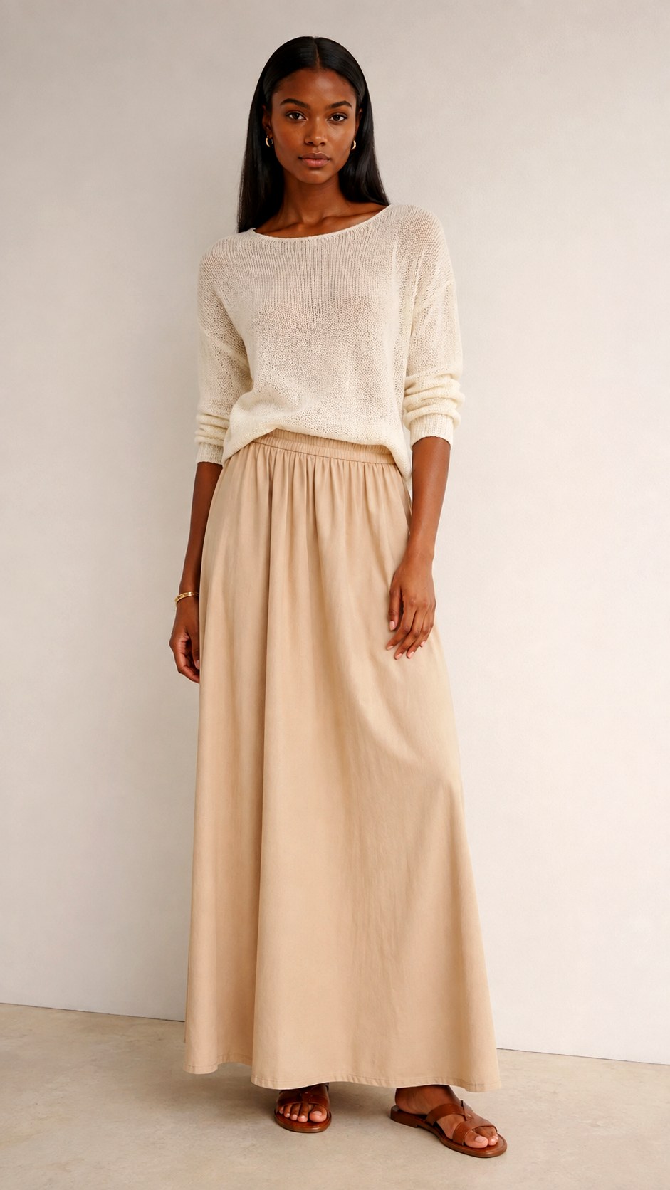 Off White Sweater And Maxi Skirt - 25 off white sweater outfit ideas