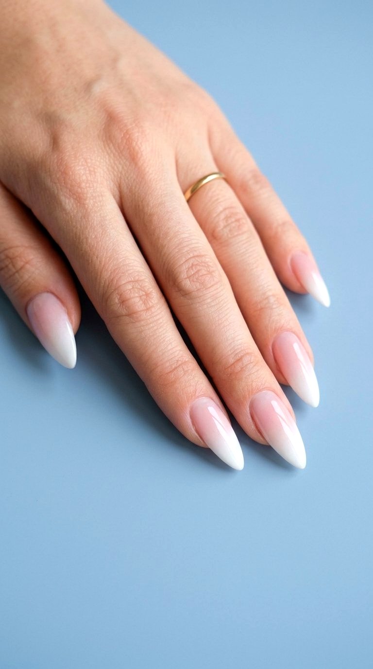 Ombre White French Tip Fade - 20 White French Tip Nail Design Ideas