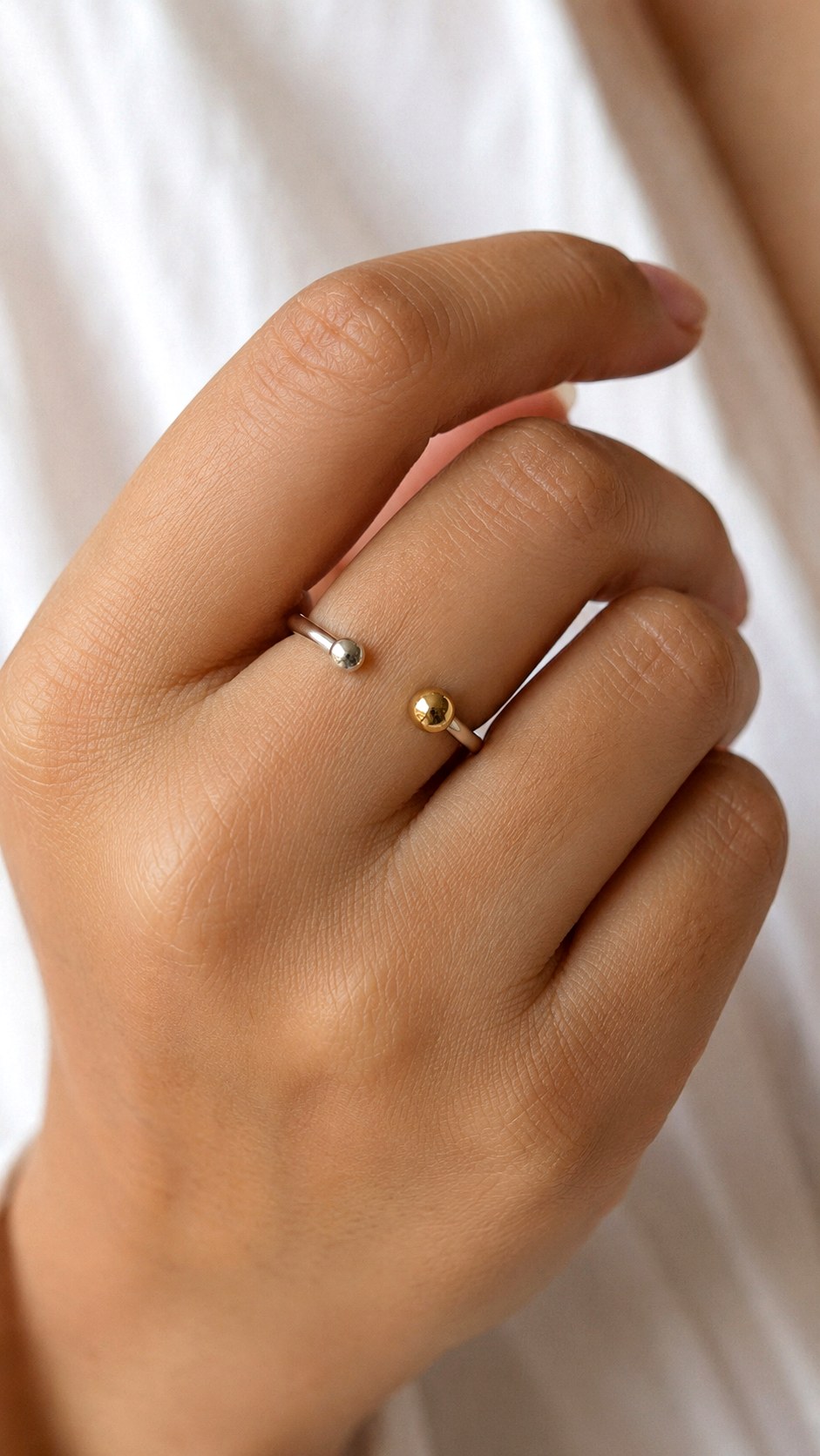 Open Cuff Rings Featuring Dual Metals - 24 gold vs silver jewelry ideas
