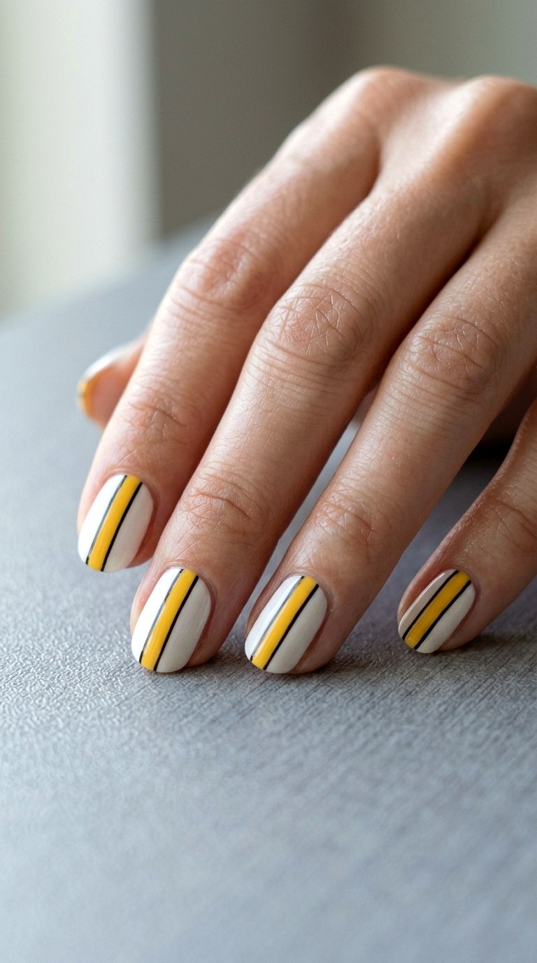 Optical Illusion Pencil Nails - 20 cute school nail art ideas