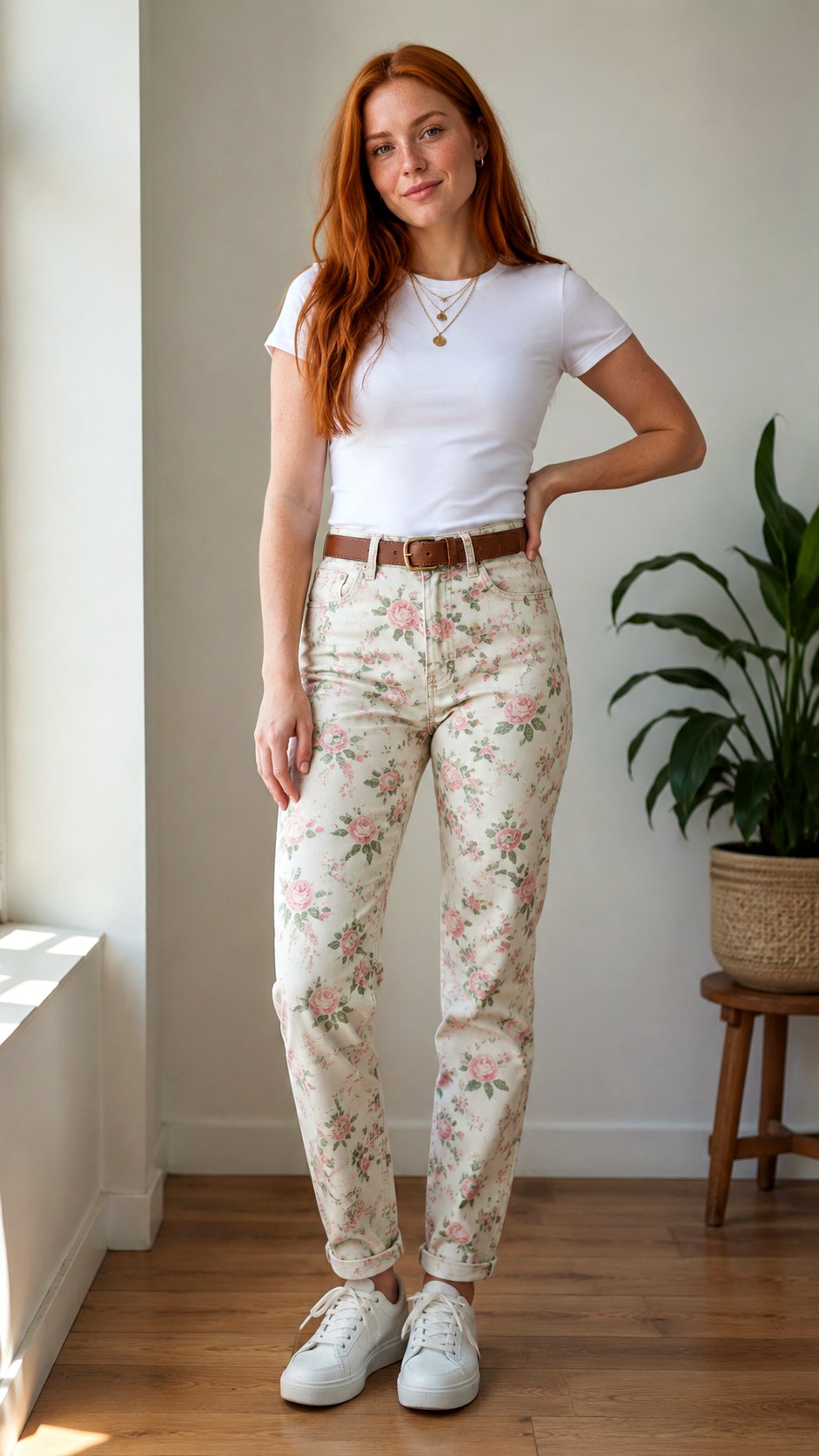 Oversized Blazer and Floral Denim - 21 flower jeans outifit ideas