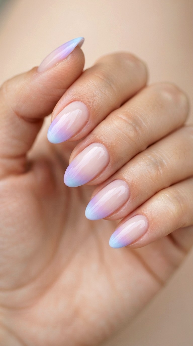 Pastel Ombre French Tip Design - 21 cute french tip nail art ideas
