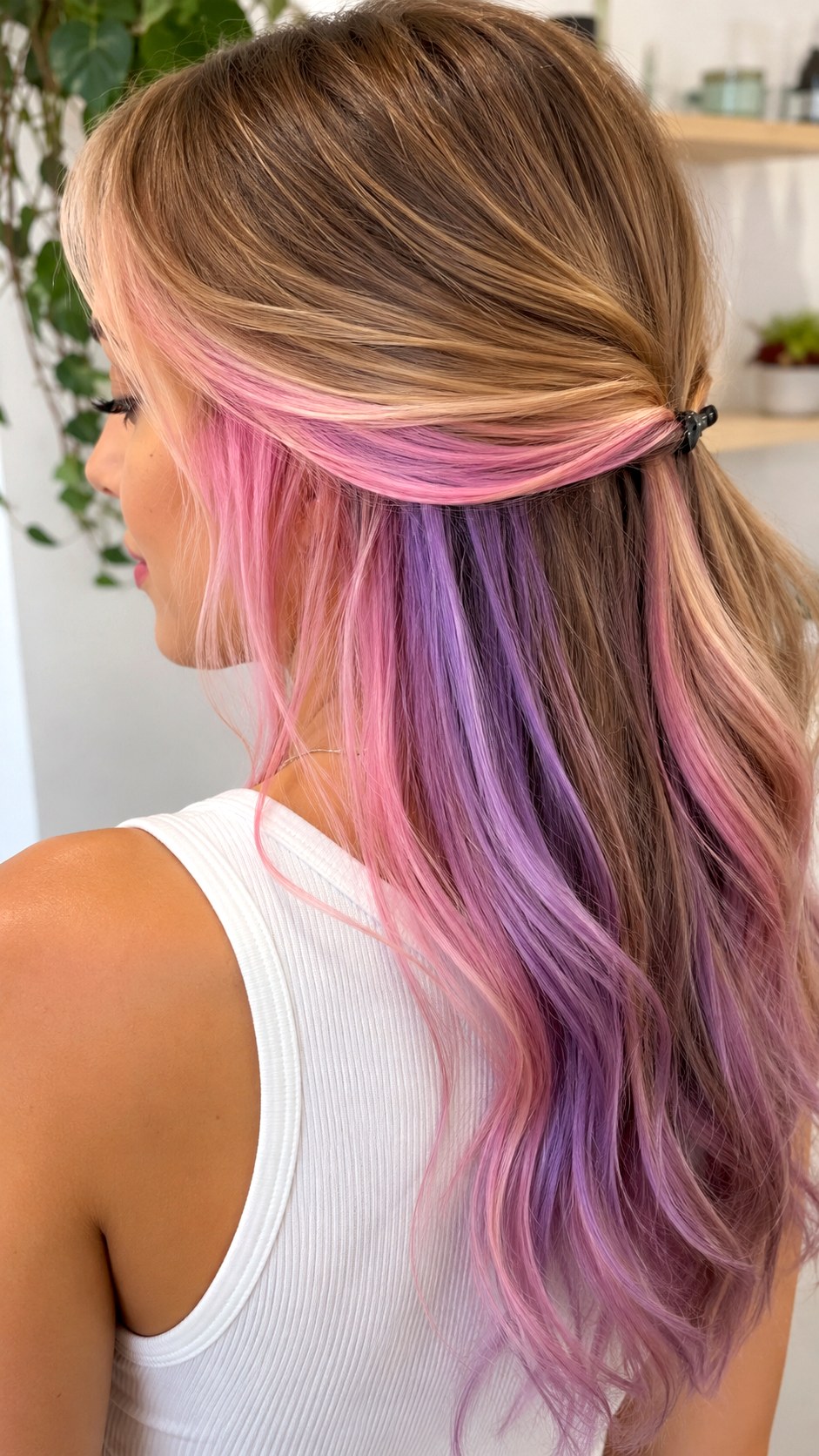 Pastel Peekaboo For Hidden Color Pop - 23 Hair Color Ideas