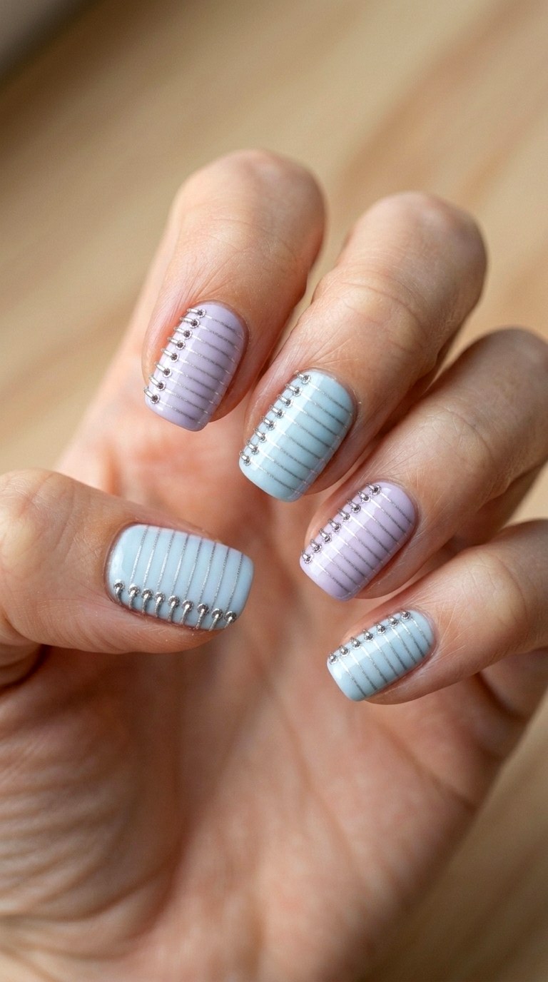 Pastel Spiral Notebook Nail Art - 20 cute school nail art ideas