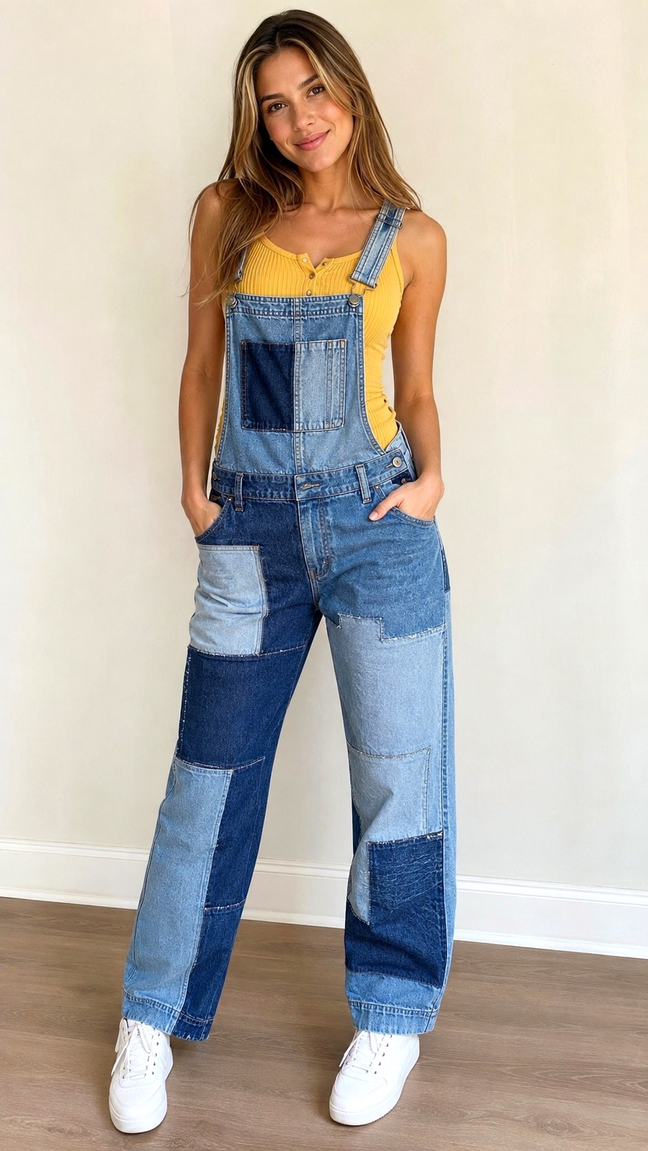 Patchwork Denim School Spirit Overalls - 21 school spirit overall outfit ideas