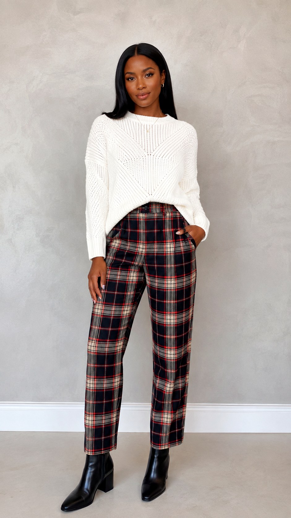 Patterned White Knit Sweater Outfit Ideas - 21 white knit sweater outfit ideas