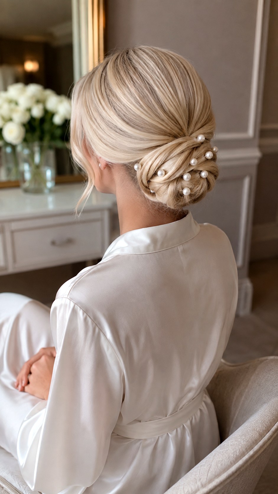 Pearl Accent Low Bun - 24 classy low bun