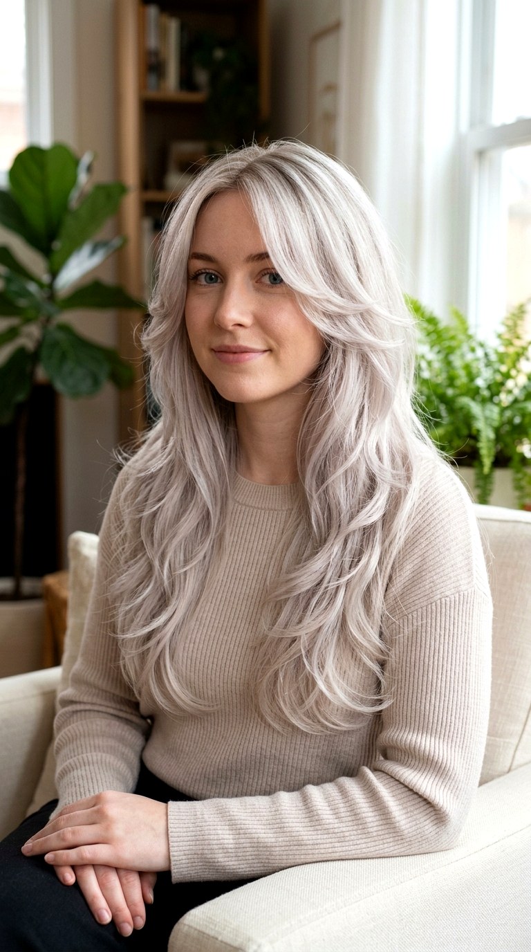 Pearl Blonde Wispy Butterfly Layers - 22 butterfly layers hair long ideas