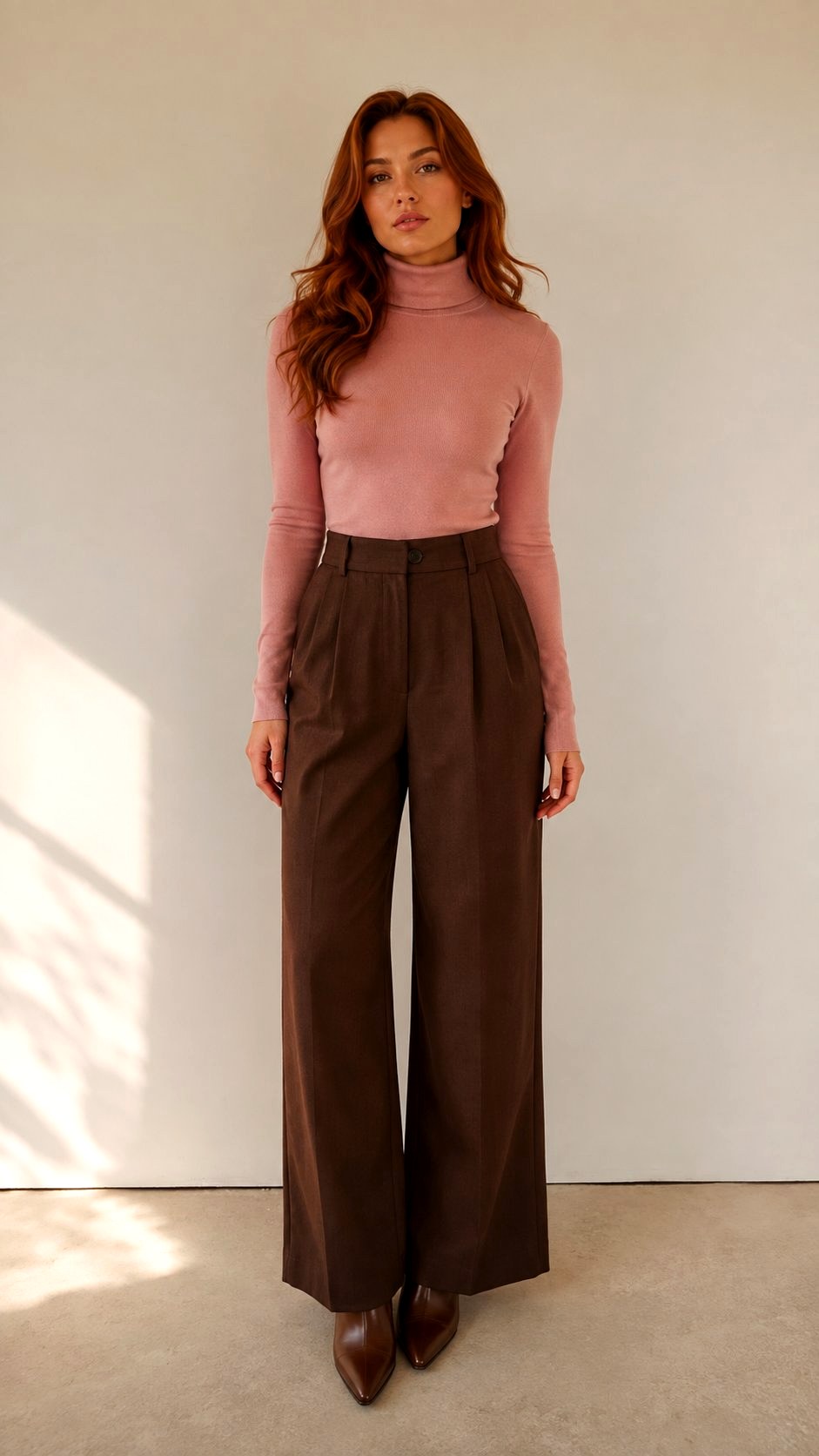 Pink and Chocolate Brown Cozy Set - 23 pink color combination outfit ideas