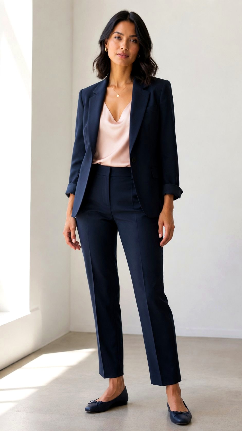 Pink and Navy Blue Nautical Blazer - 23 pink color combination outfit ideas