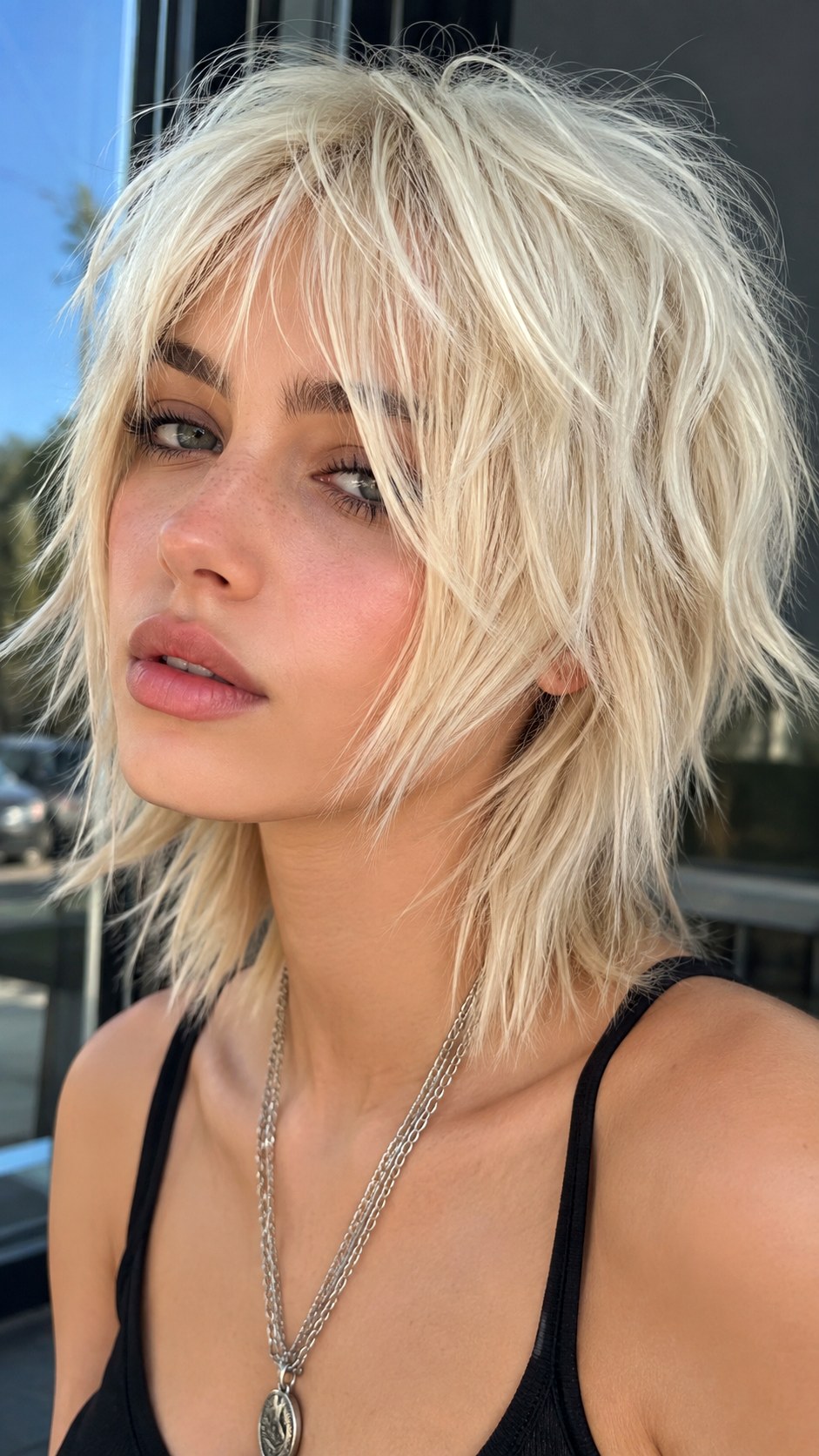 Platinum Blonde Choppy Wolf Cut - 25 long wolf cut hairstyle ideas