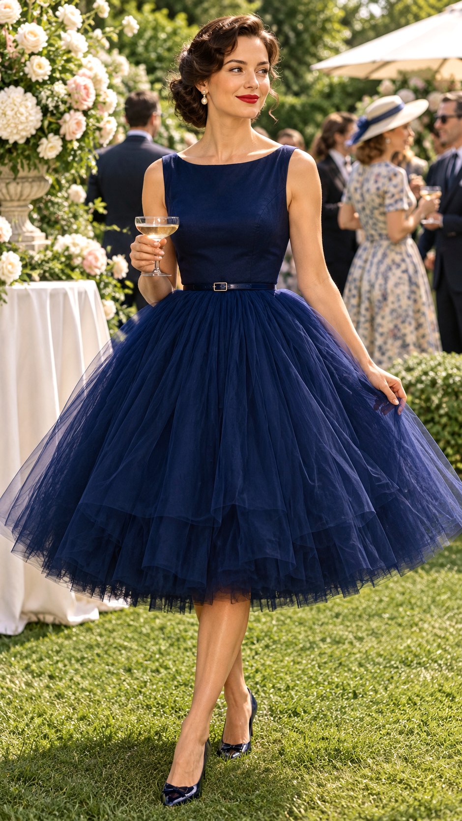 Playful Tea Length Tulle Skirt Dress - 22 Summer Formal Dress Ideas