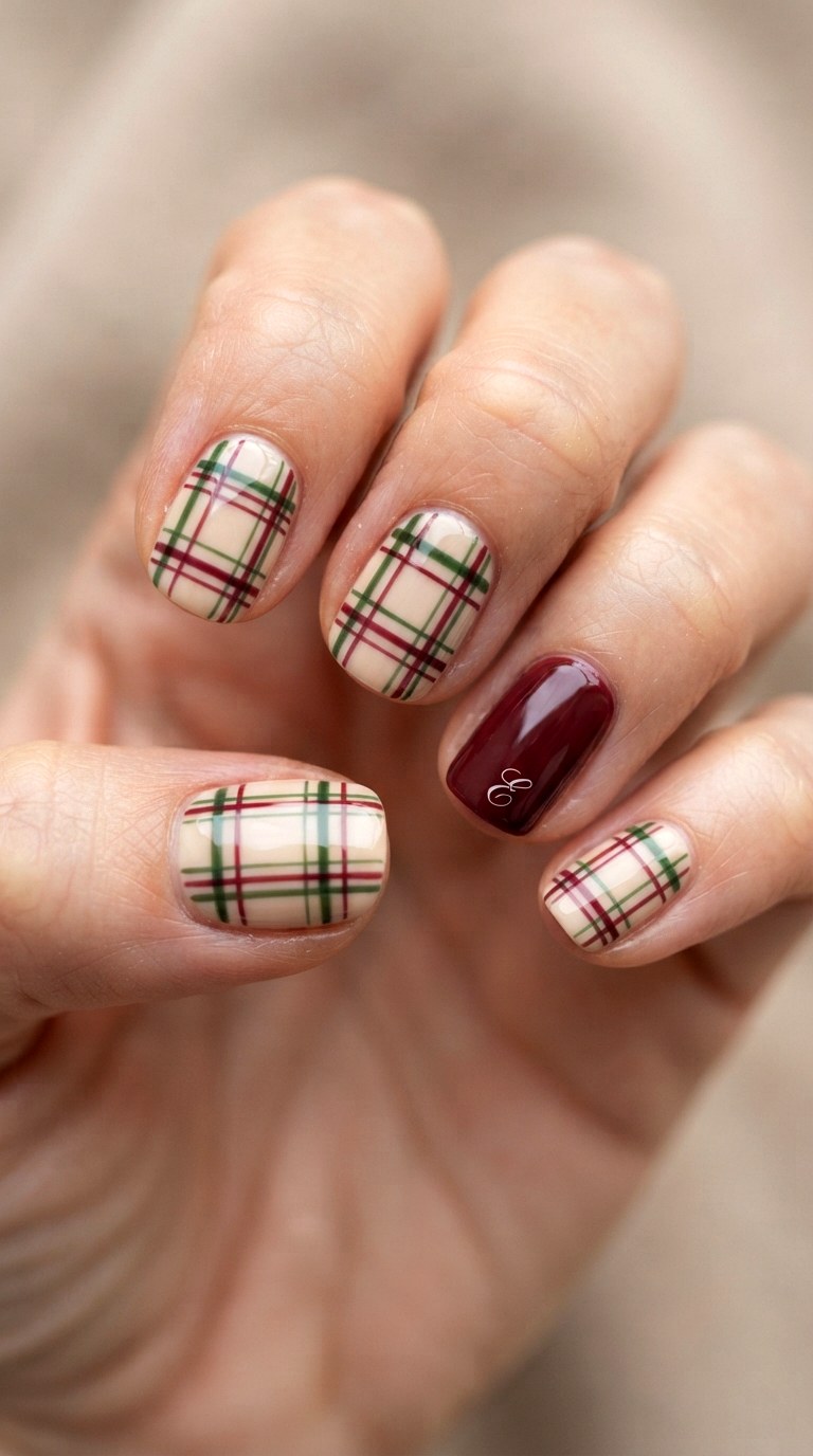 Preppy Plaid Nail Art Design - 21 back to school nail art design