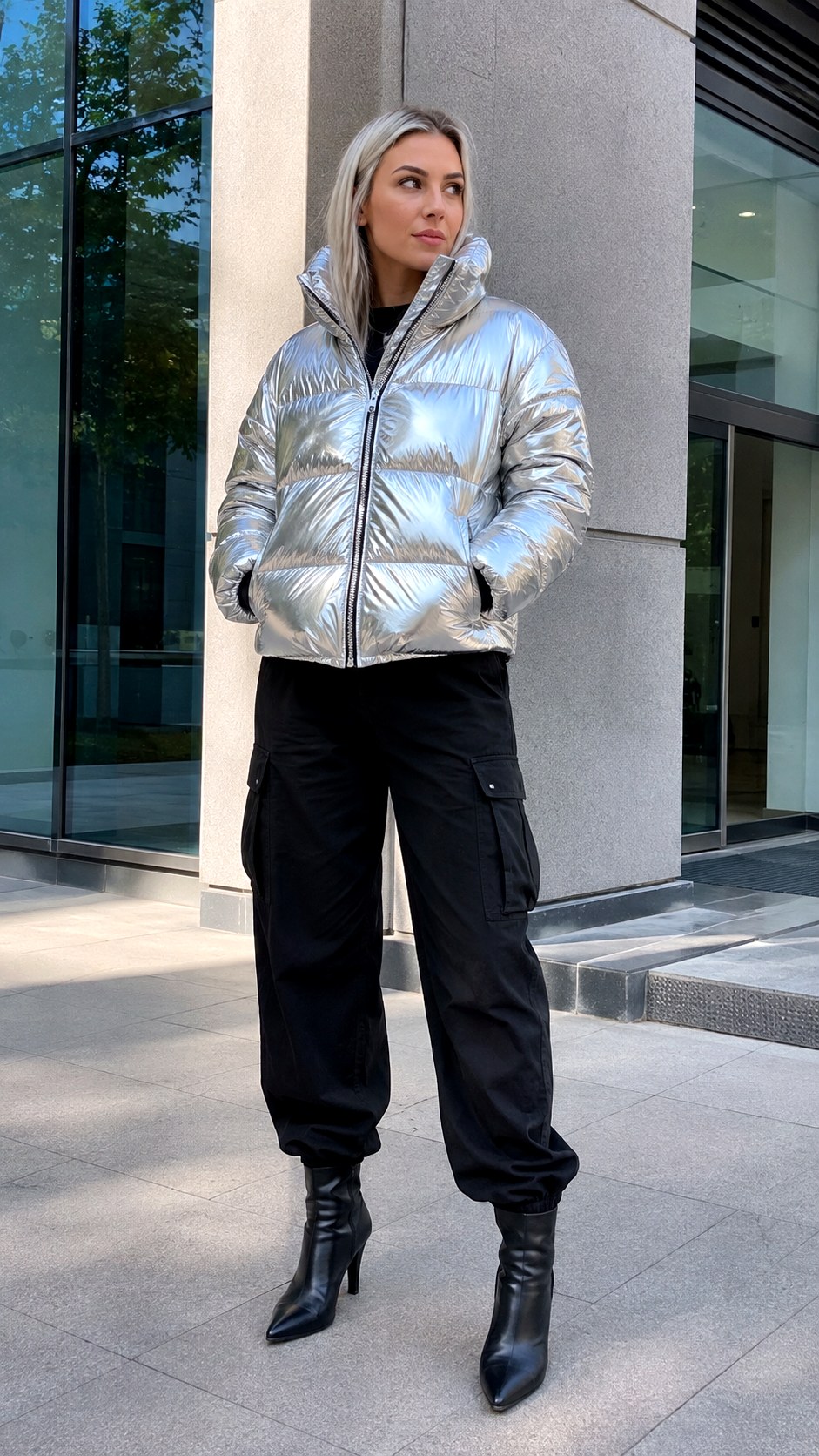Puffer High Collar Jacket Outfit - 21 high collar jacket outfit ideas