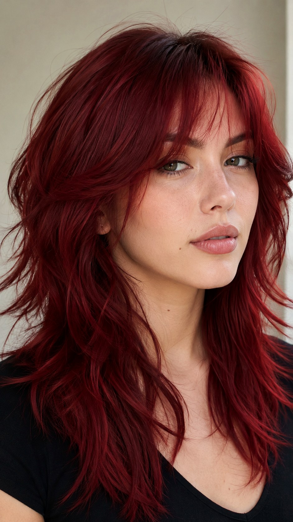 Red Velvet Long Wolf Cut - 24 lond wolf cut hairstyle ideas