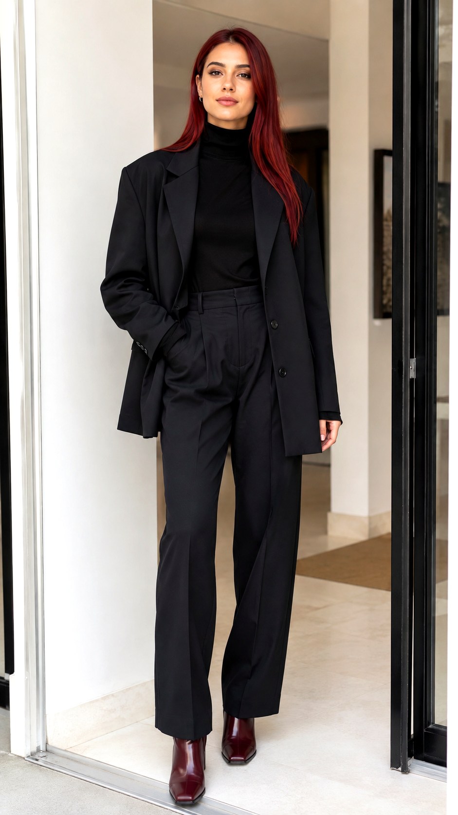Relaxed Black Tailoring with Knits - 25 baggy suit outfit ideas