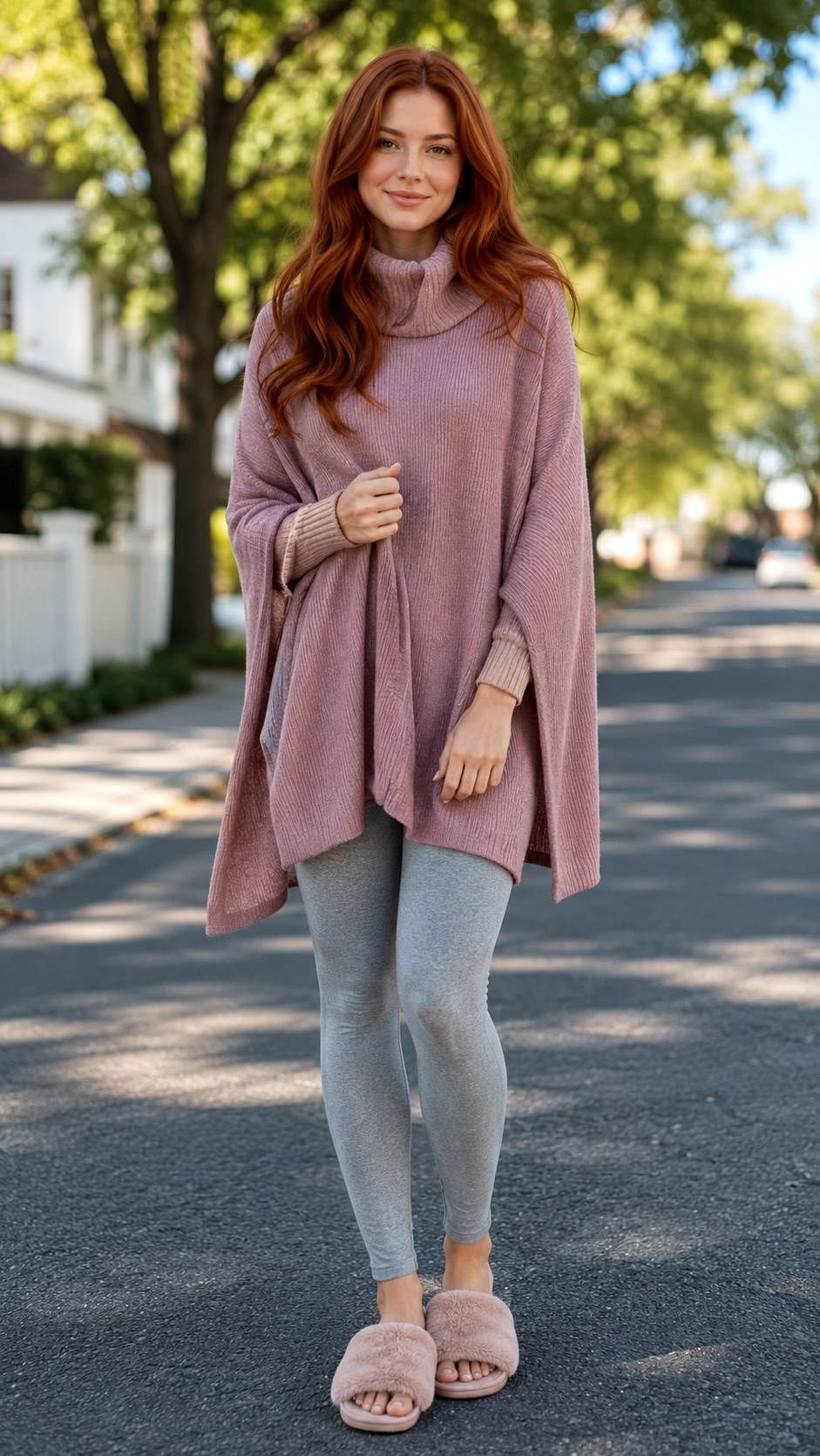 Relaxed Ribbed Sweater Cape Outfit Ideas - 24 pleated trouser outfit ideas