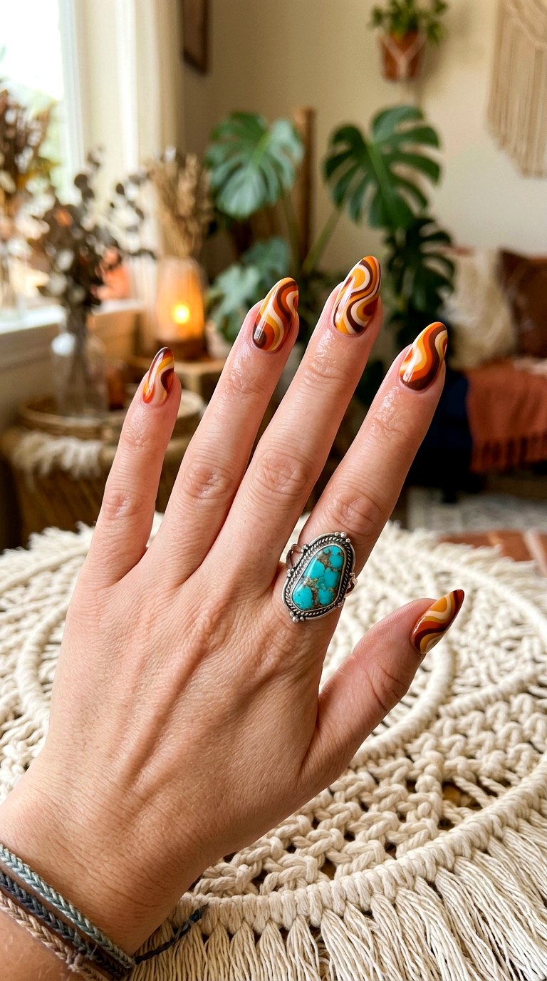 Retro Groovy s Color Palette - 24 Summer Nail Design Trends
