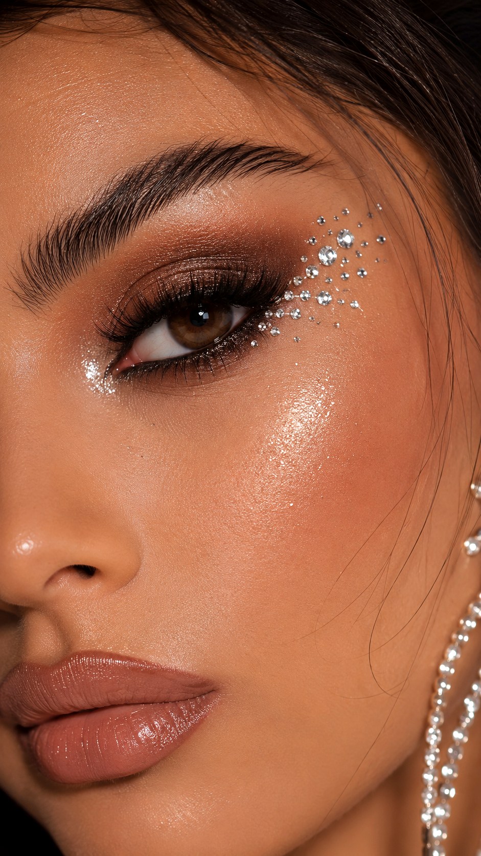 Rhinestone Outer Corner Clusters - 24 Summer Eye Makeup Looks