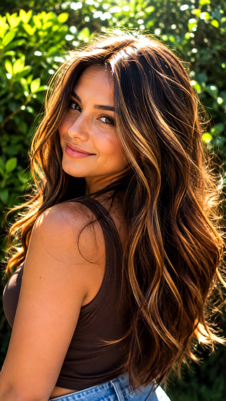 Rich Cocoa with Sun Streaks - 21 Sun-Kissed Brown Hair Ideas