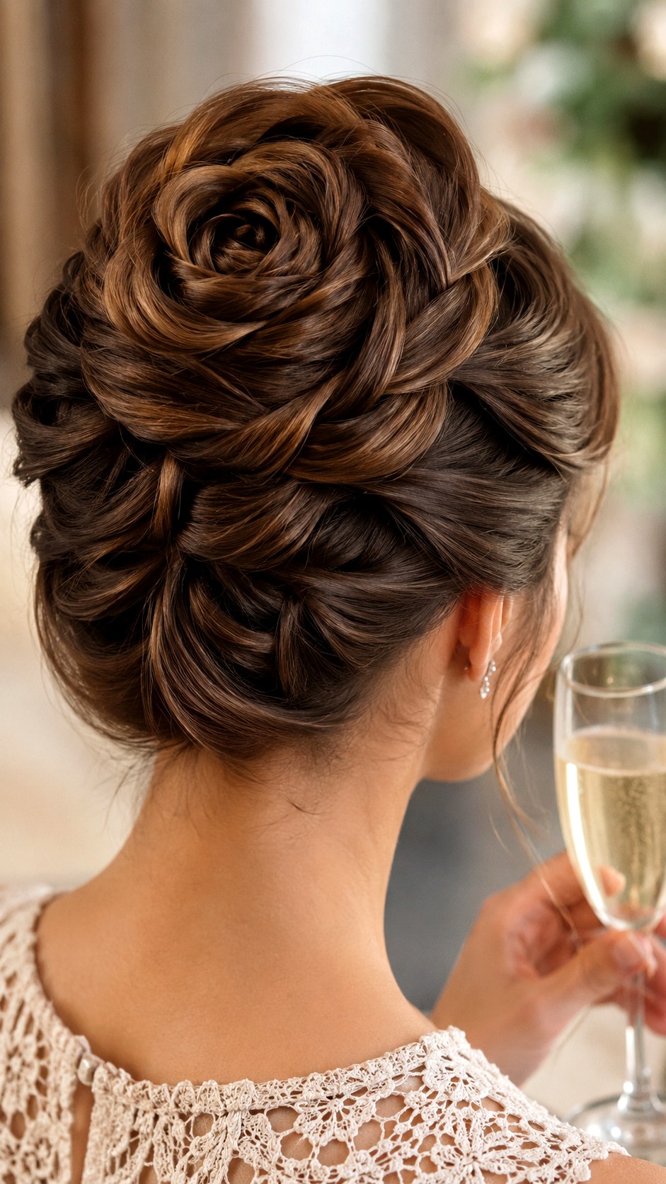 Rose Braided Top Knot Bun - 23 elegant bun hairstyles classy ideas