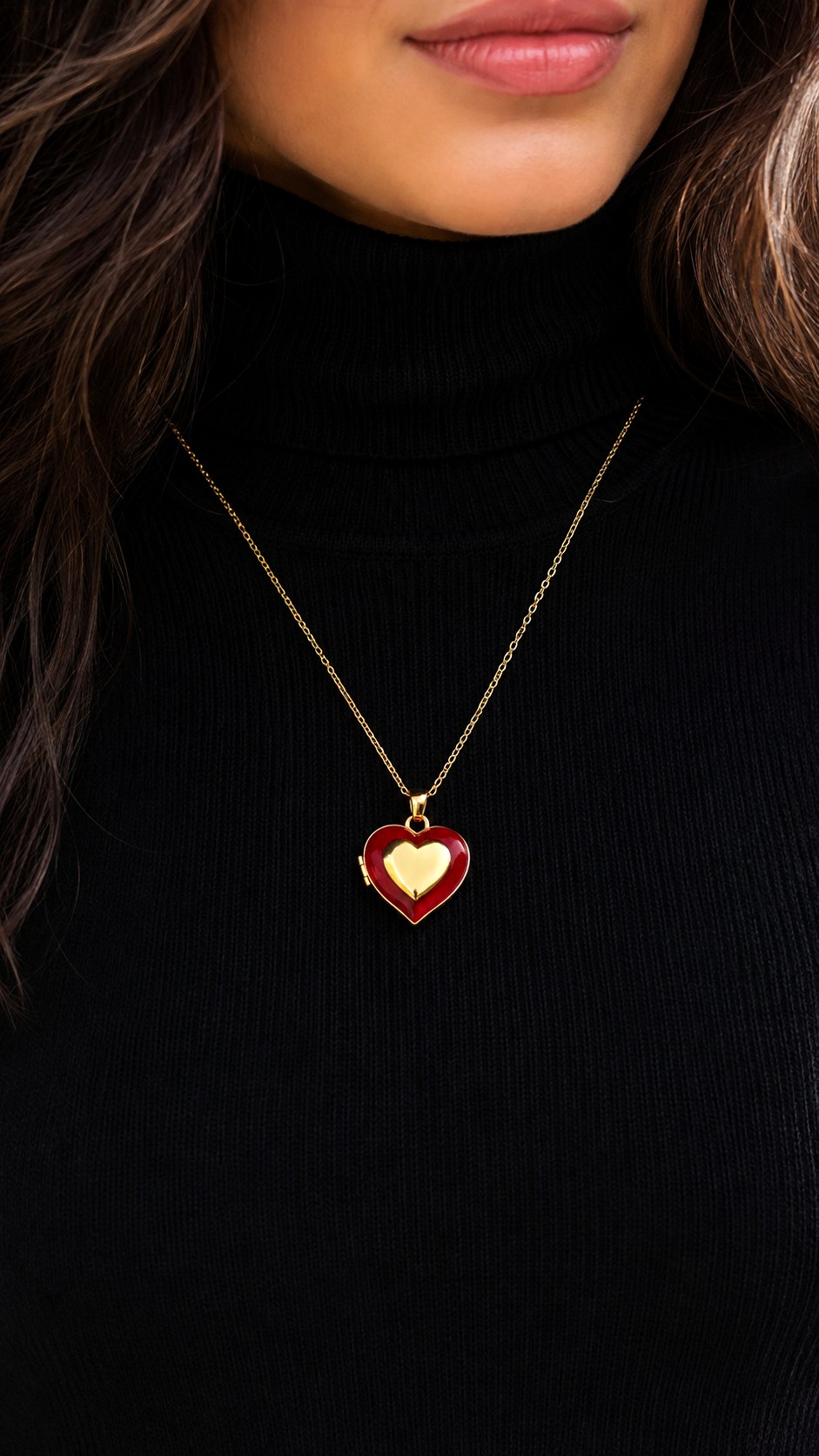 Ruby Red Heart Locket Necklace - 23 color jewelry ideas