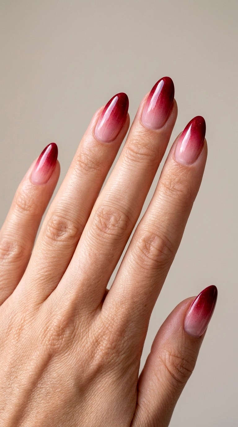 Ruby Red Ombre French Manicure - 23 ombre french tip nail art designs