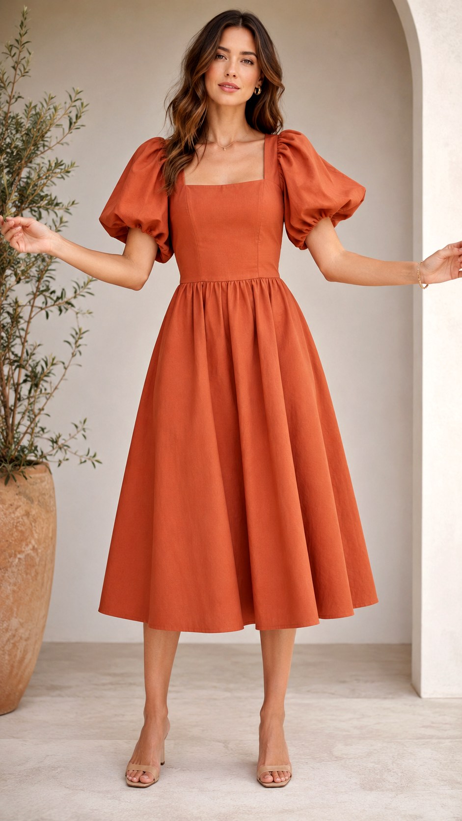 Rustic Puff Sleeve Sundress - 25 sun dress ideas