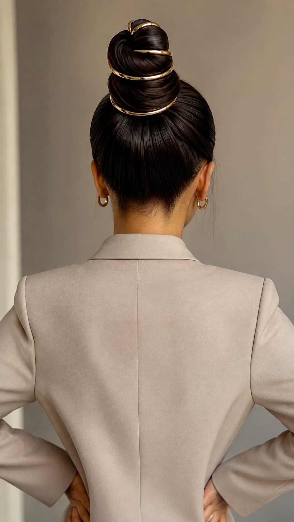 Sculptural Top Knot with Rings - 23 elegant bun hairstyles classy ideas