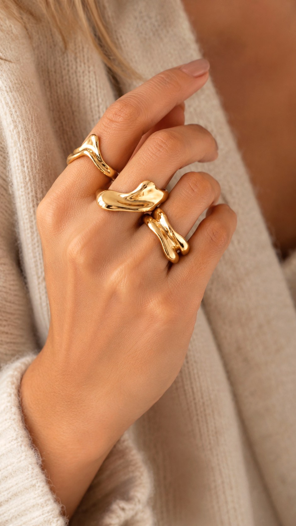 Sculptural Twisted Baroque Rings - 21 jewelry inspo gold ideas