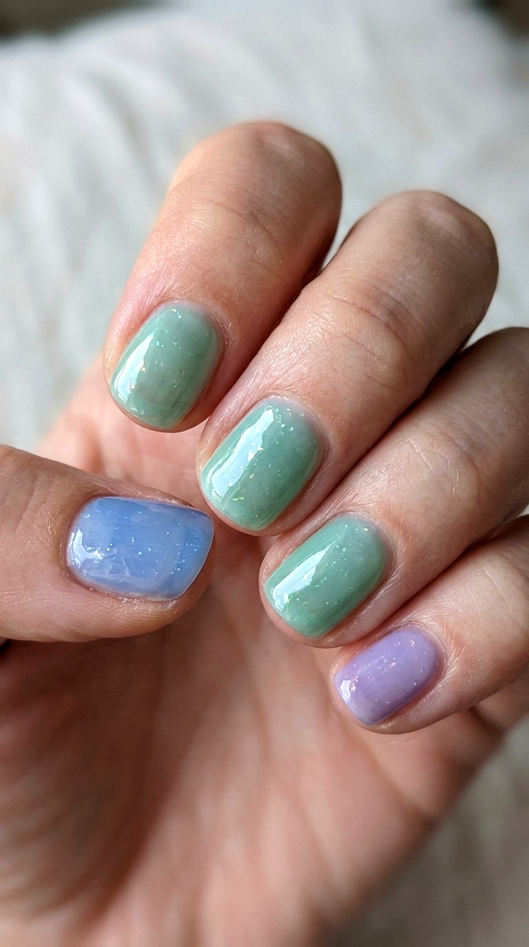 Sea Glass Translucent Jelly Nails - 24 teen nail art ideas