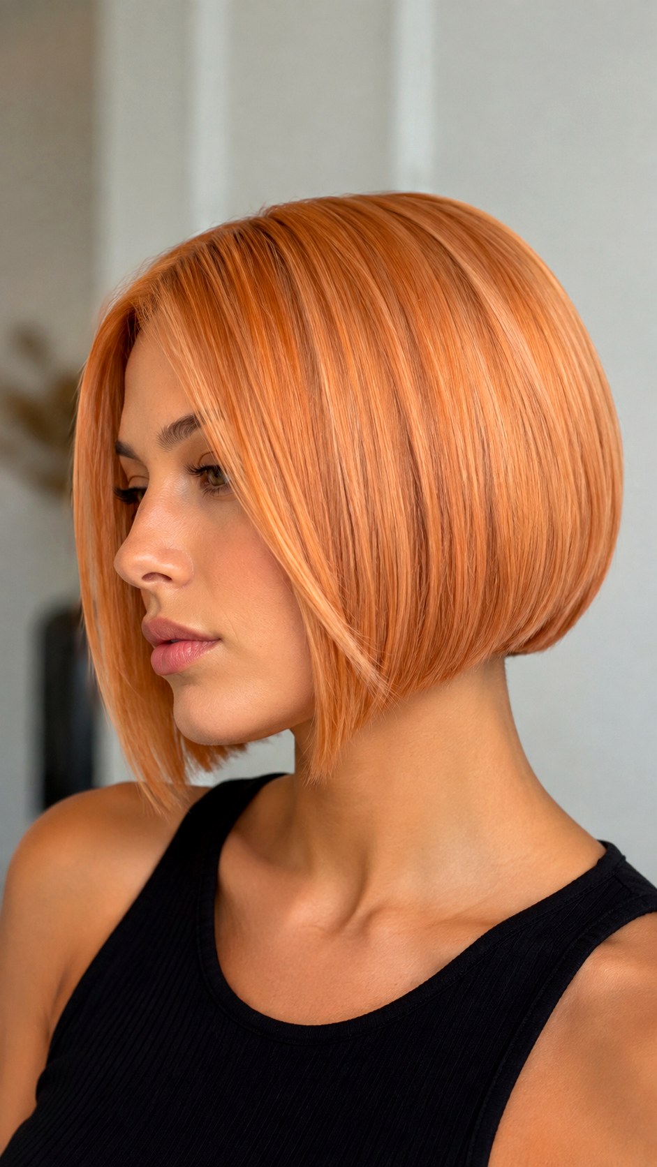 Short Bob with Apricot Wash - 25 Golden Apricot Hair Color Ideas
