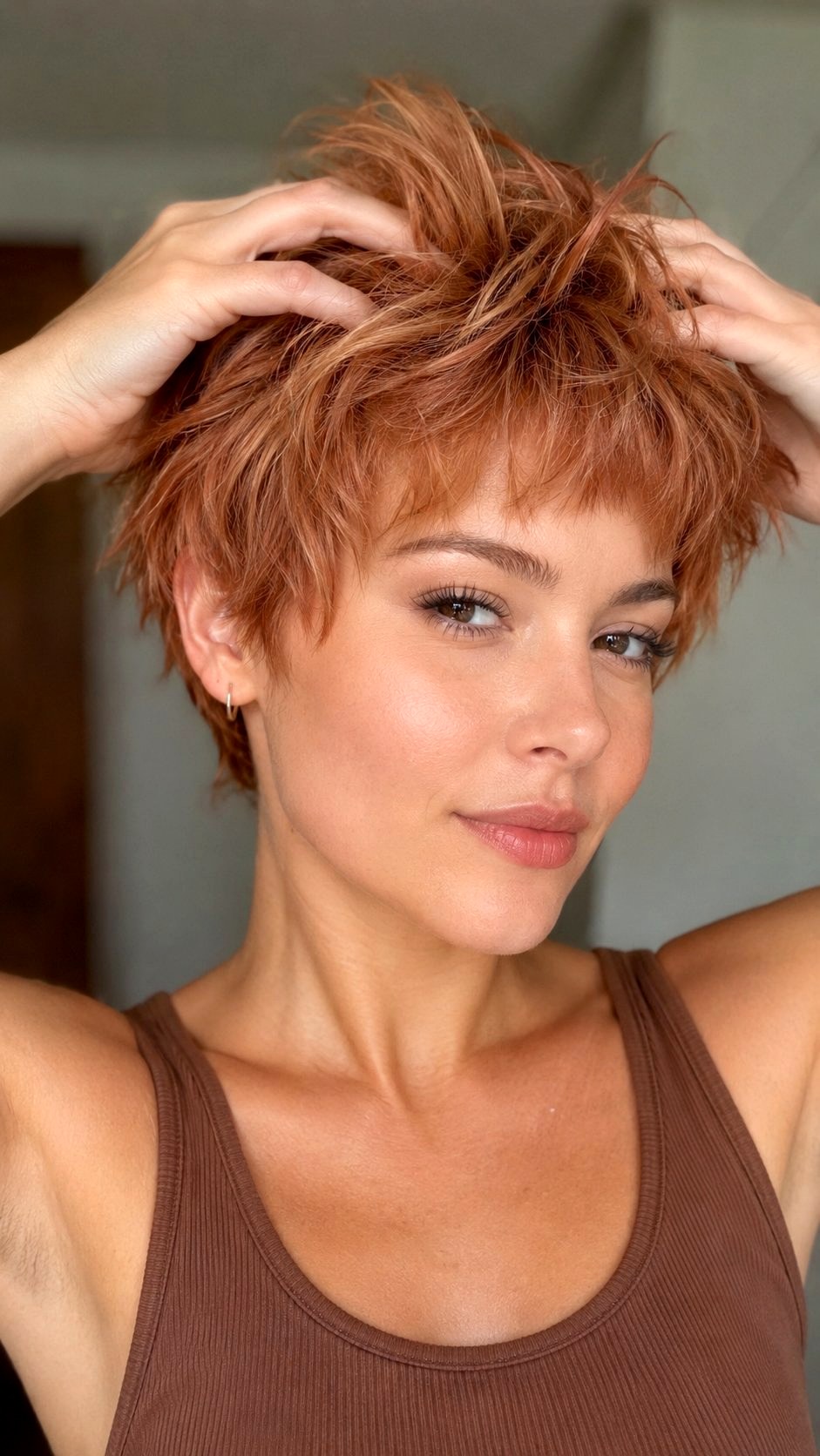 Short Copper Crop with Baby Bangs - 25 bangs copper ideas