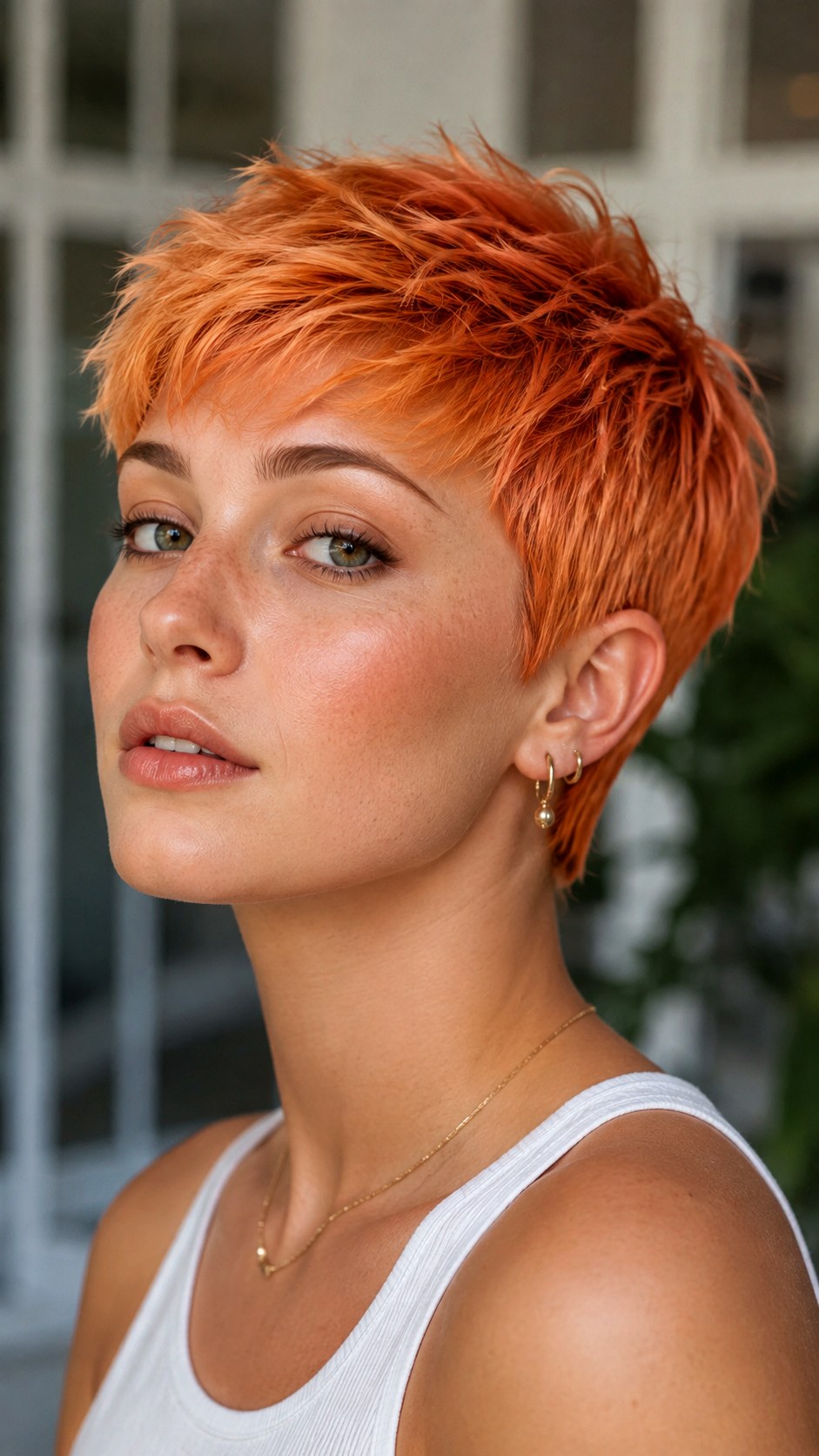 Short Pixie Cut with Vibrant Apricot - 25 Golden Apricot Hair Color Ideas