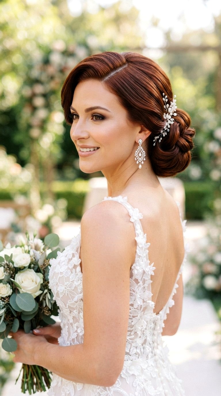 Side Swept Low Chignon - 20 low bun hairstyles ideas