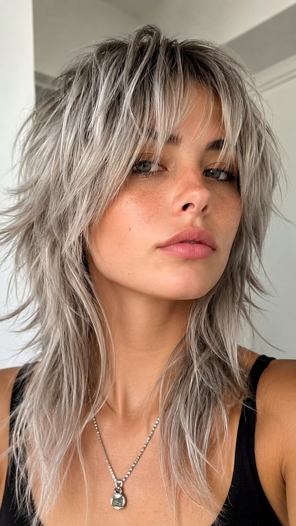 Silver Ash Trendy Wolf Cut - 25 long wolf cut hairstyle ideas