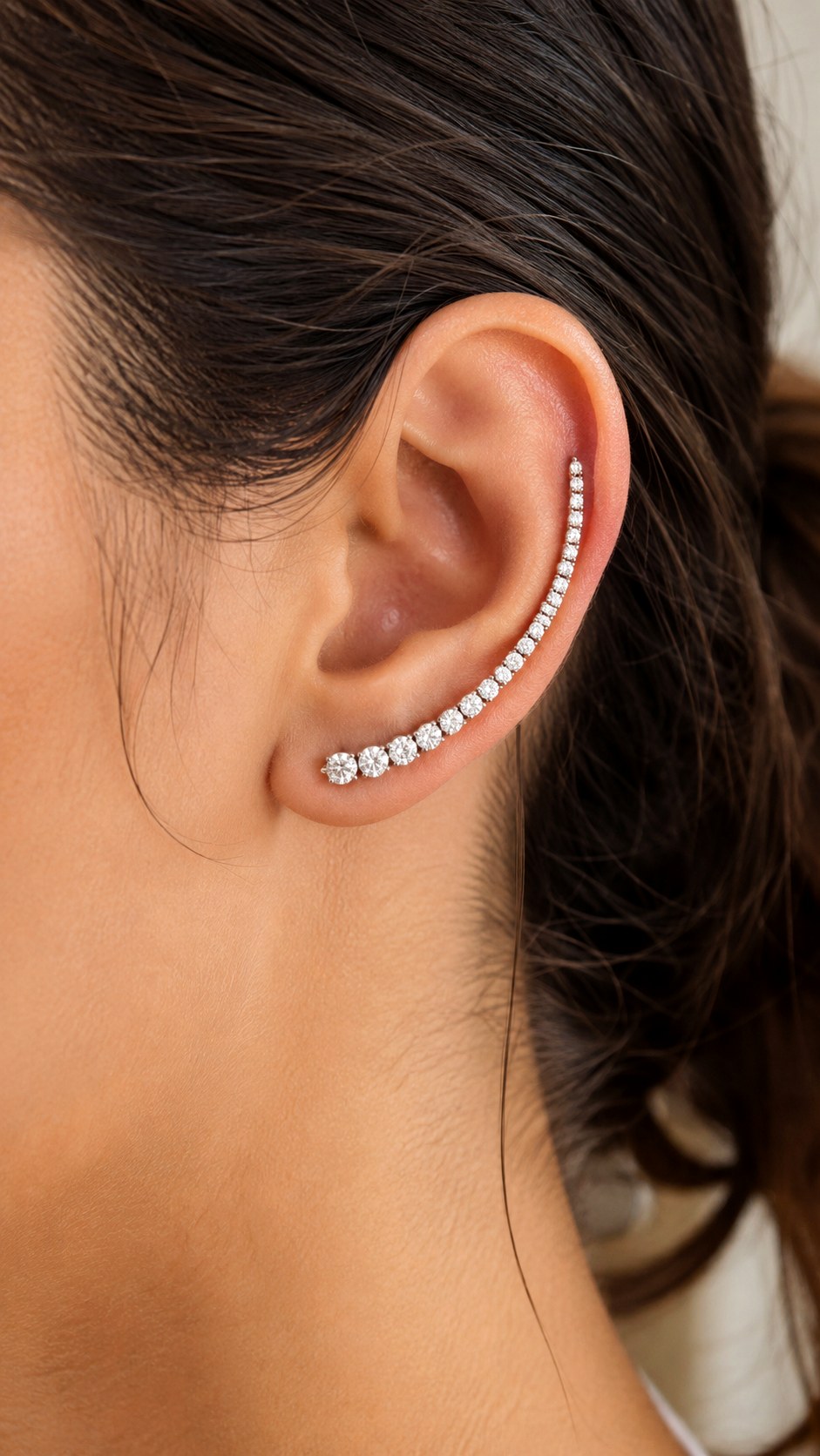 Silver Earcrawler Earrings - 20 silver jewelry aesthetic ideas