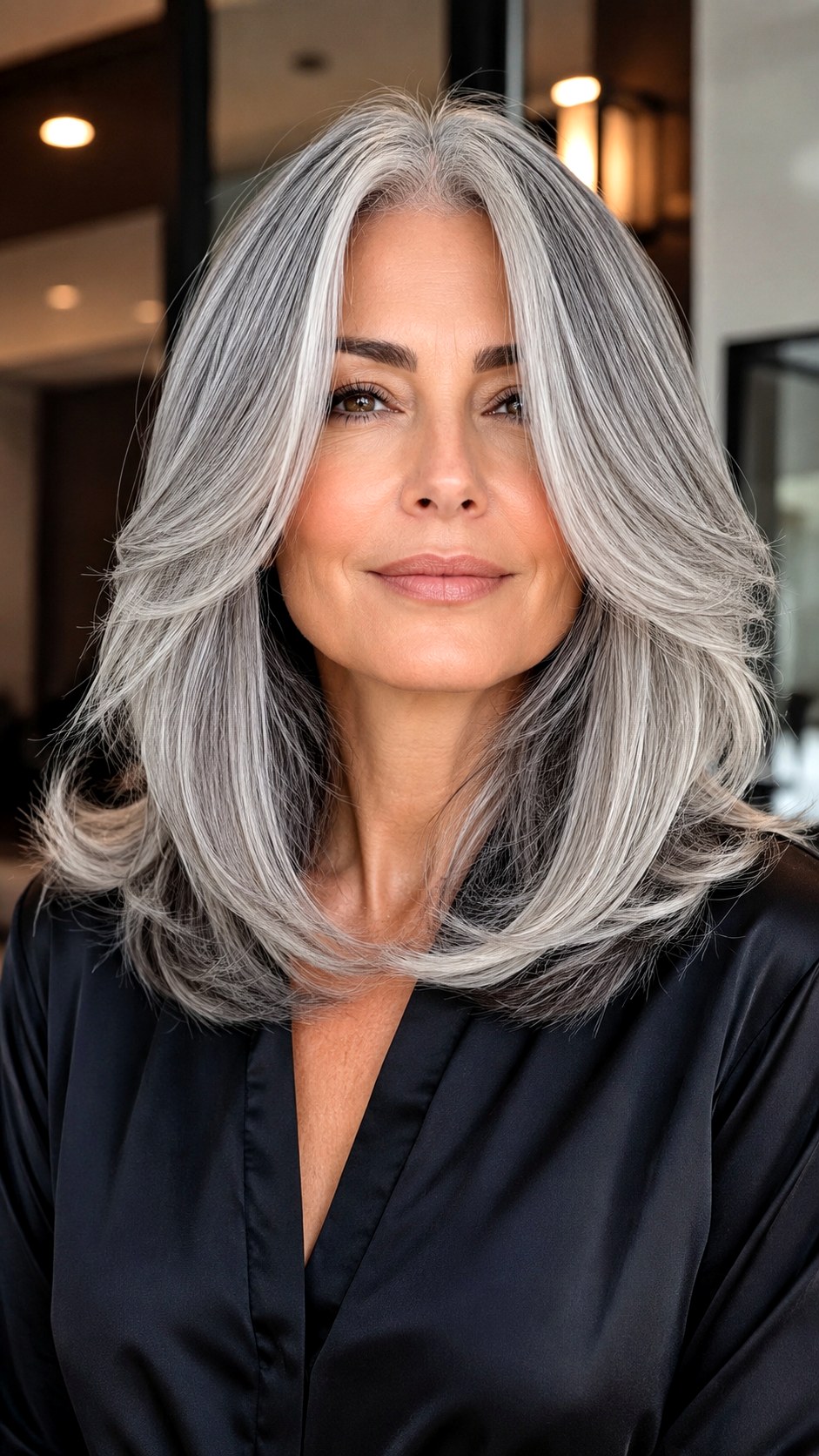 Silver Fox Smooth Butterfly Layers - 25 butterfly layers hair medium ideas
