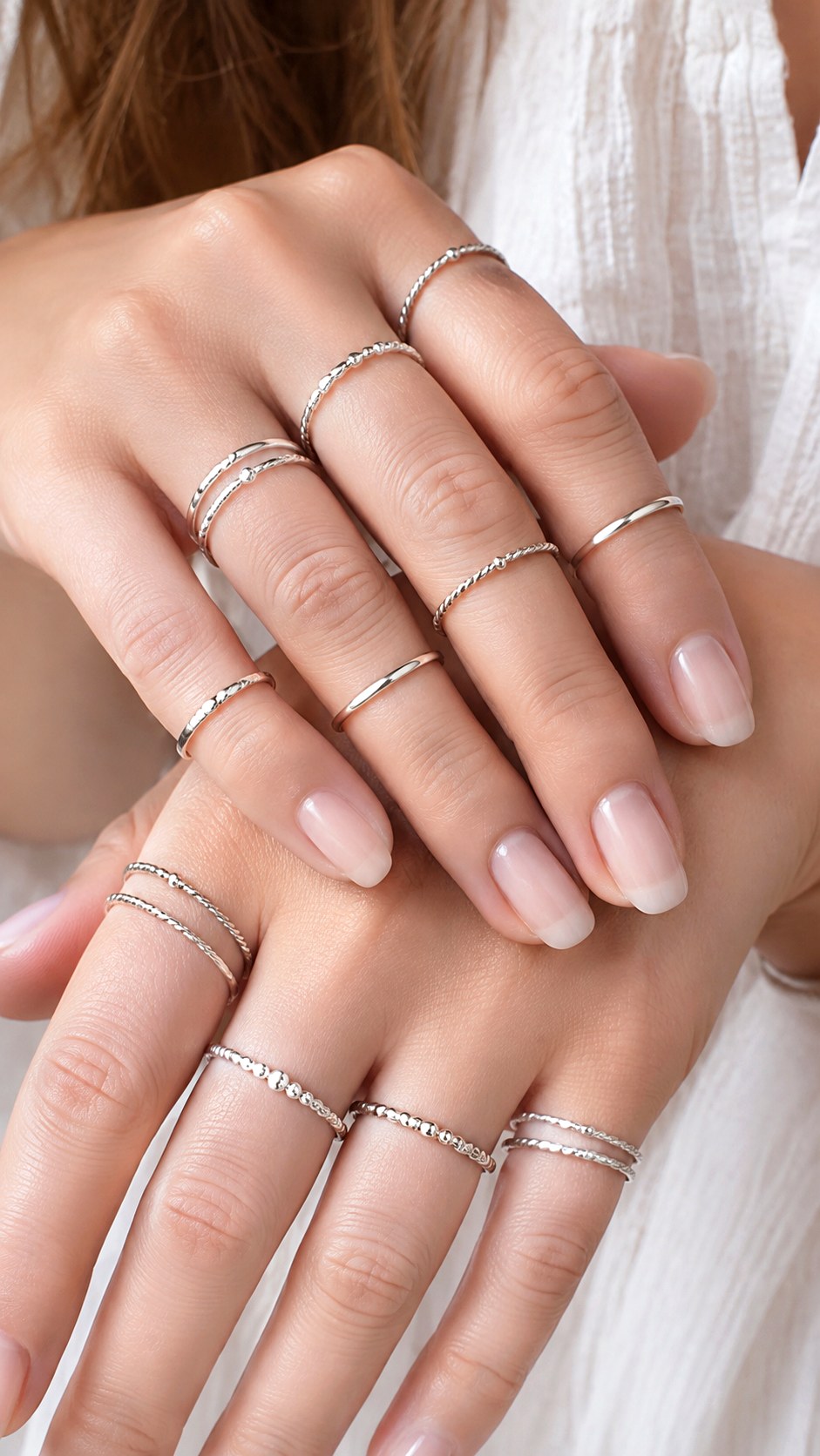 Silver stacking rings for fair skin - 23 silver jewelry skin tone ideas